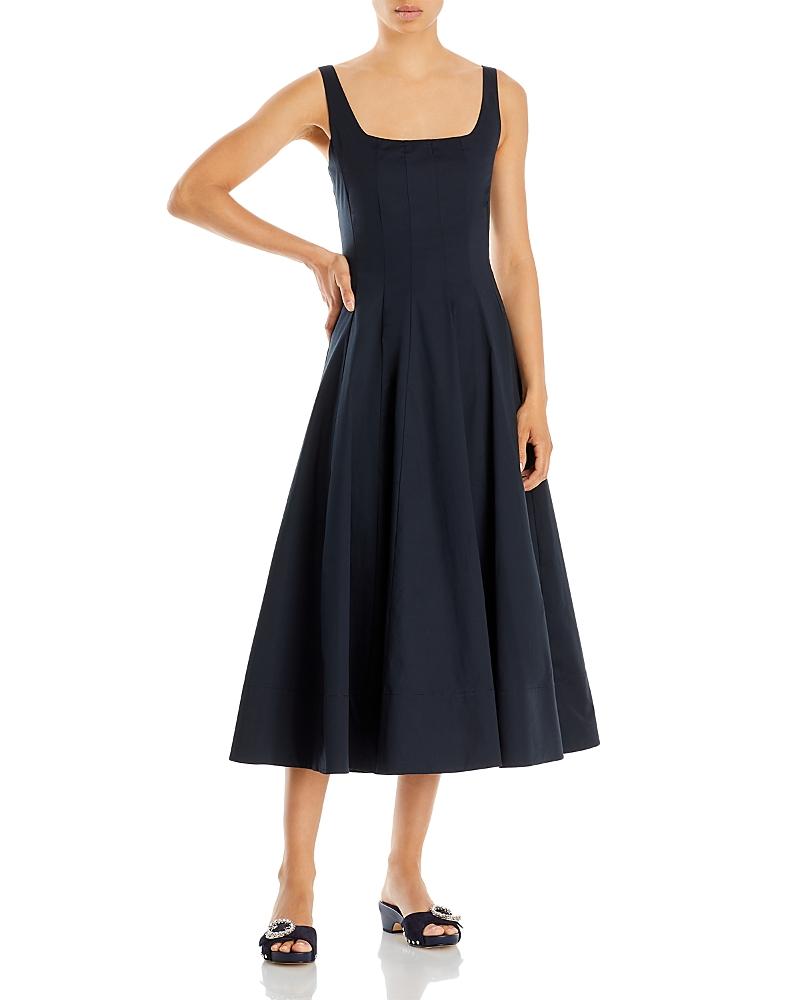 Womens Wells Cotton Poplin A-Line Midi-Dress Product Image