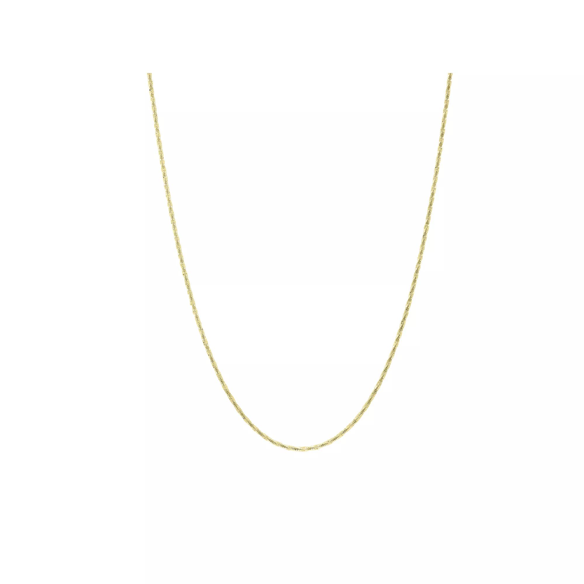 Everlasting Gold 10k Gold 1.25 mm Twist Crisscross Chain Necklace, Womens Product Image