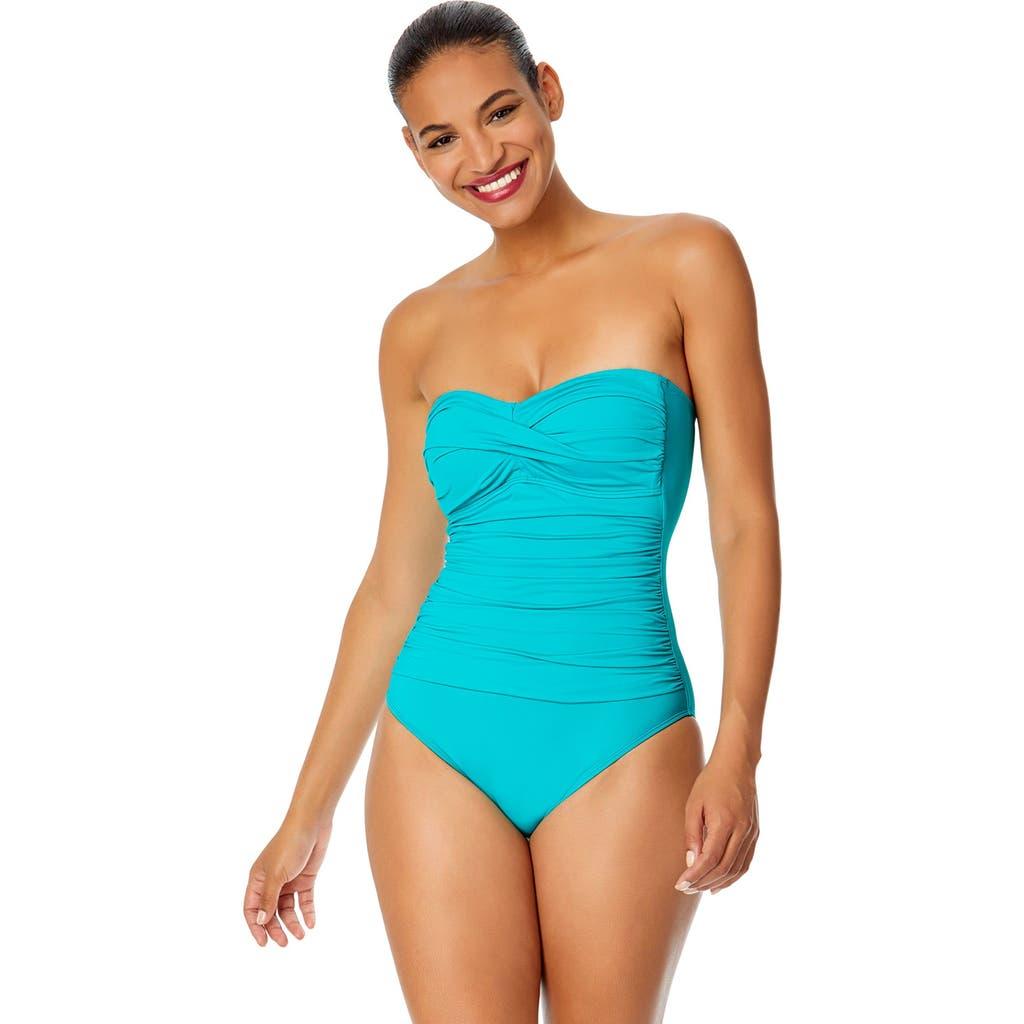 Anne Cole Women's Twist Front Shirred One Piece Swimsuit Product Image