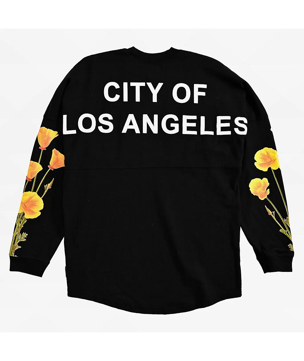 Spirit Jersey City Of Los Angeles Poppy Fields Black Long Sleeve T-Shirt Product Image