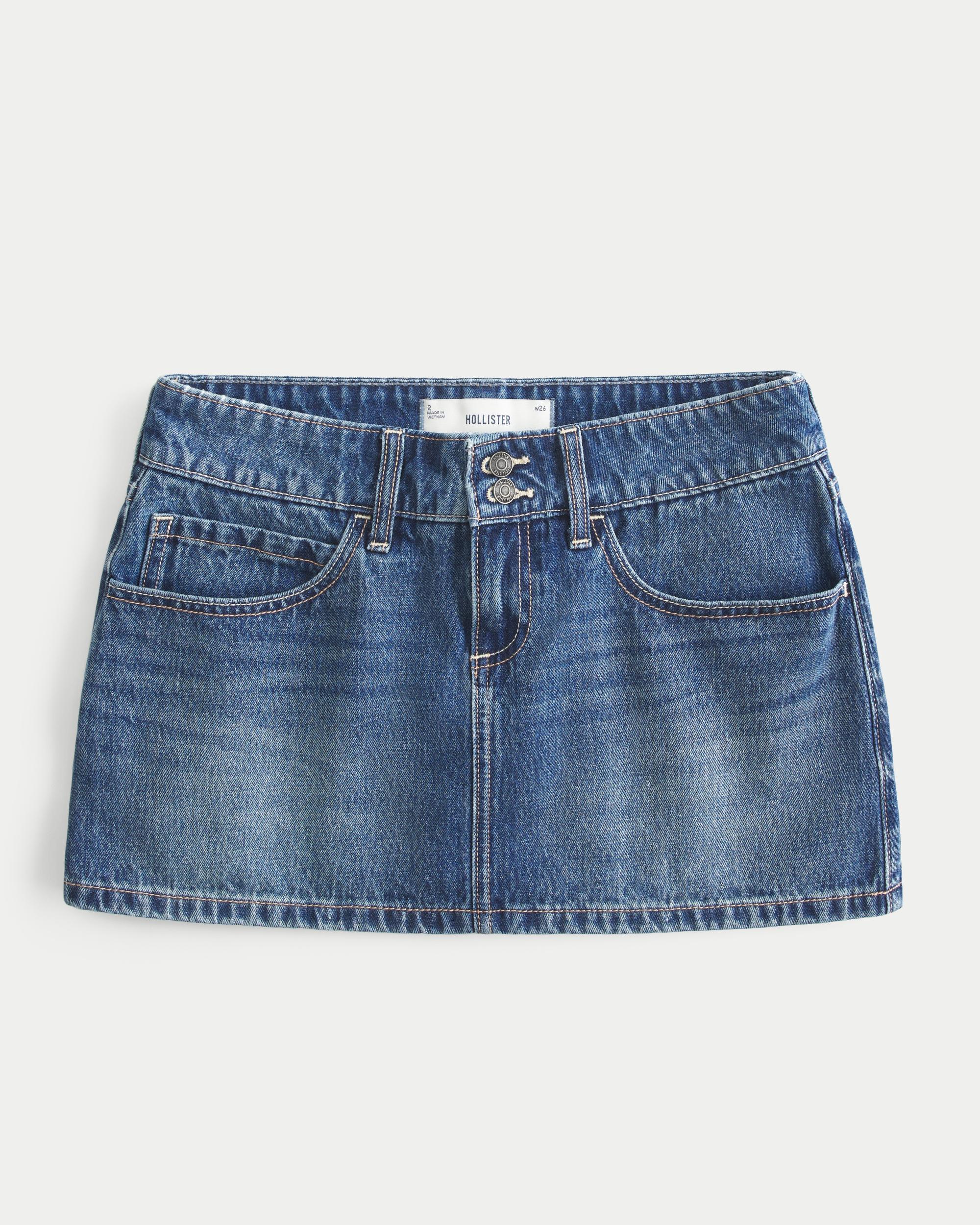 Light Wash Studded Denim Mini Skort Product Image