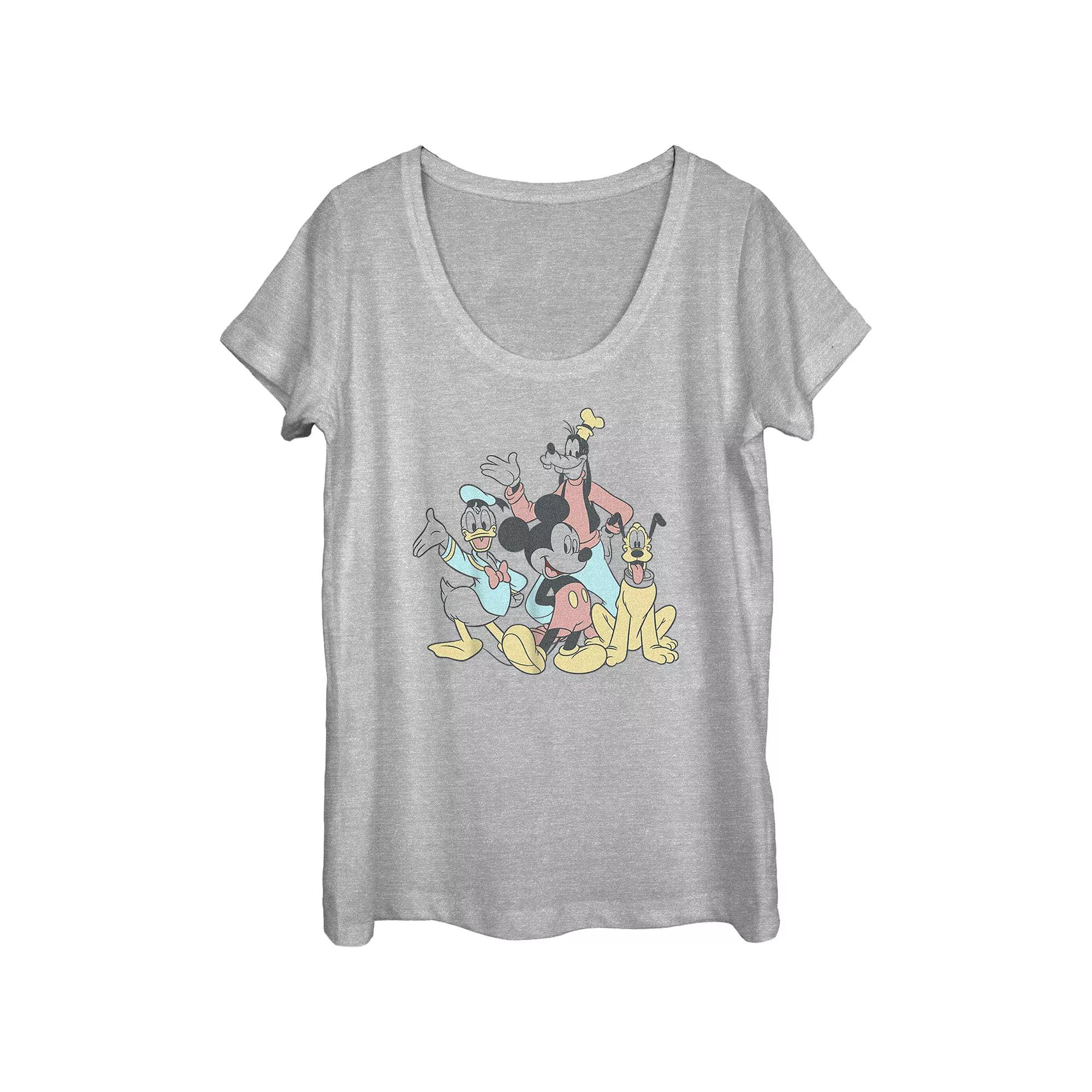 Disney's Mickey Mouse And Pals Scoop Neck Juniors' Graphic Tee, Women's,  Product Image