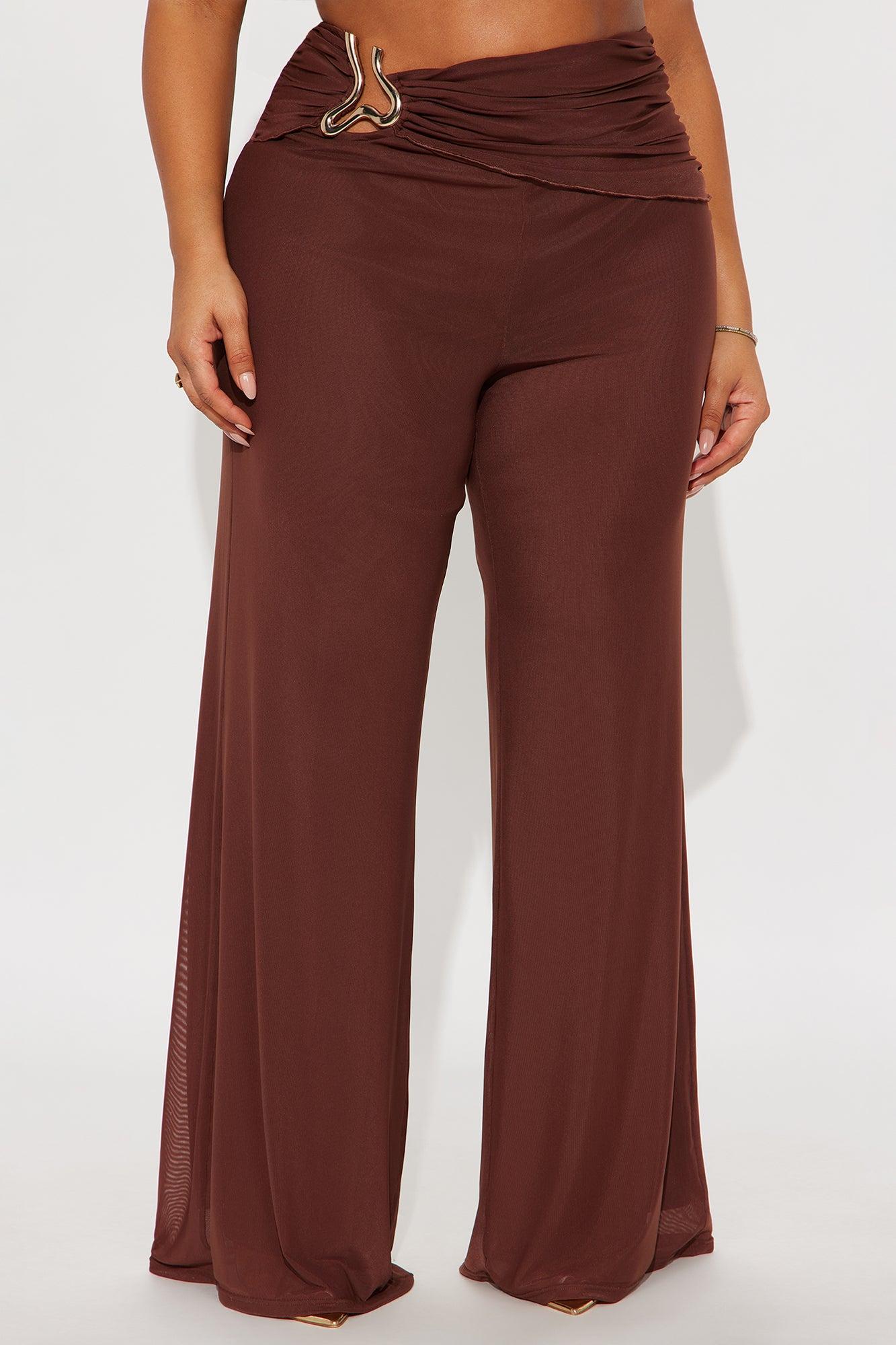 No Set Boundaries Mesh Wide Leg Pant - Brown Female Product Image