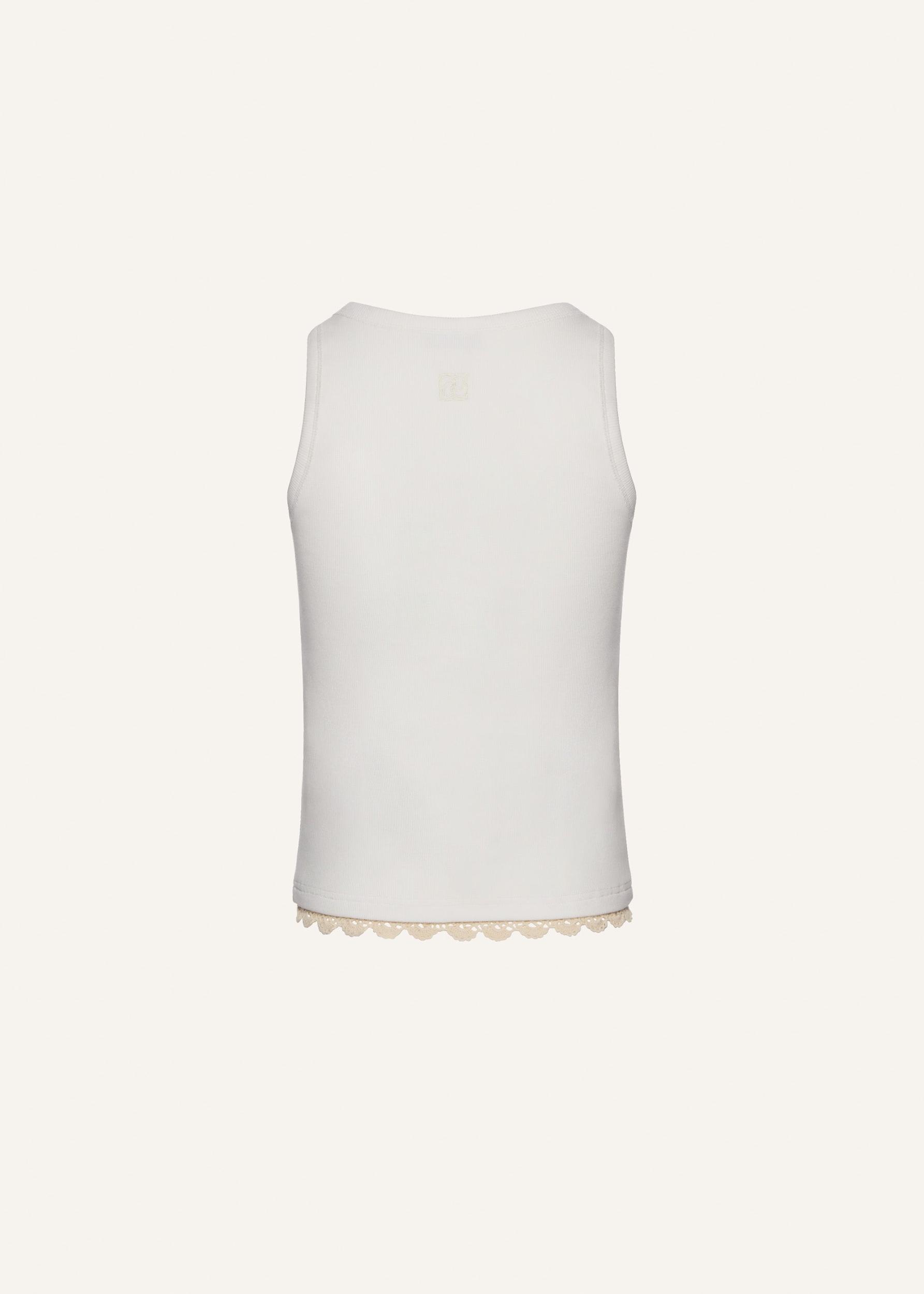 Lace-detail tank top in white Product Image