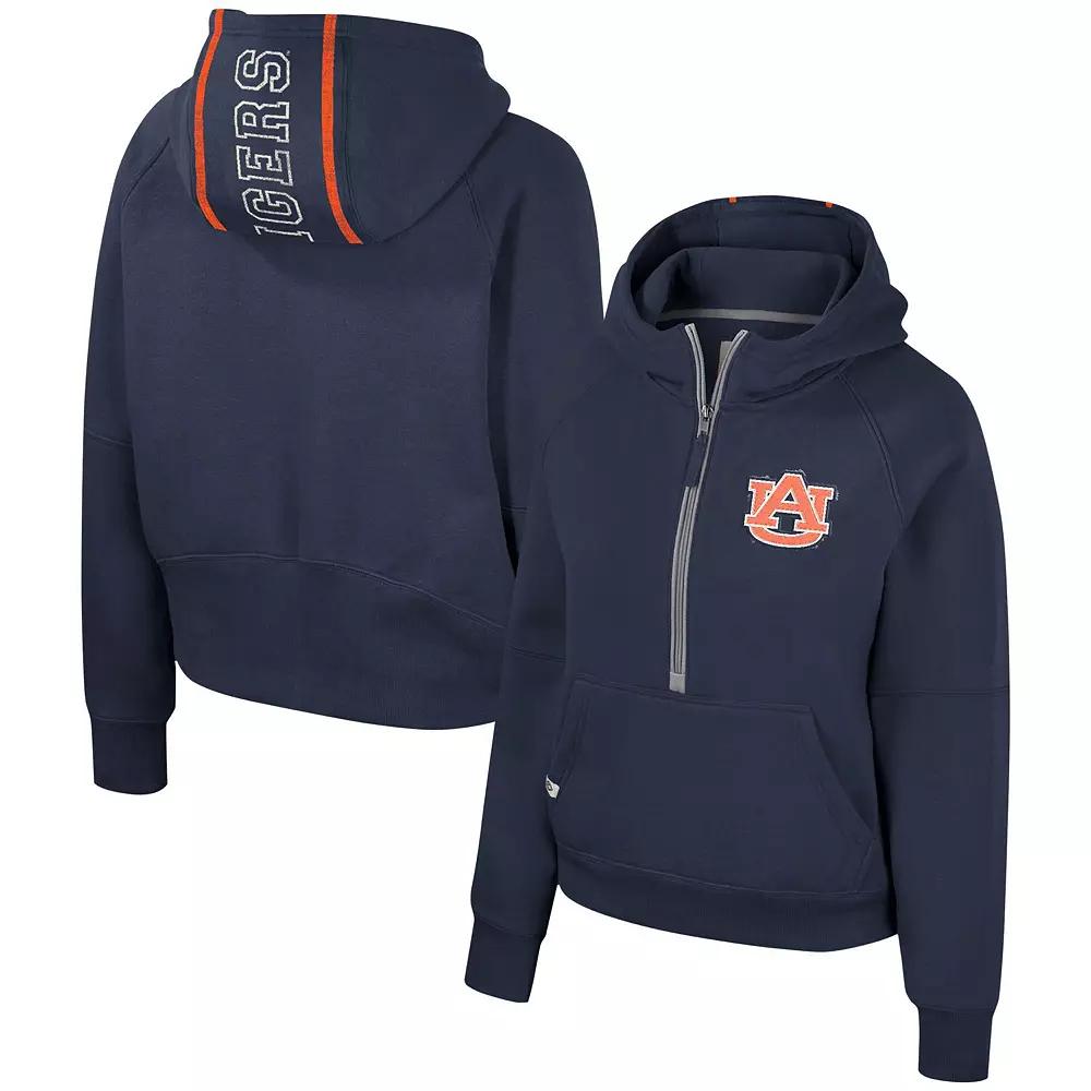 Women's Colosseum Navy Auburn Tigers Margo Raglan Half-Zip Hoodie, Size: Medium, Blue Product Image