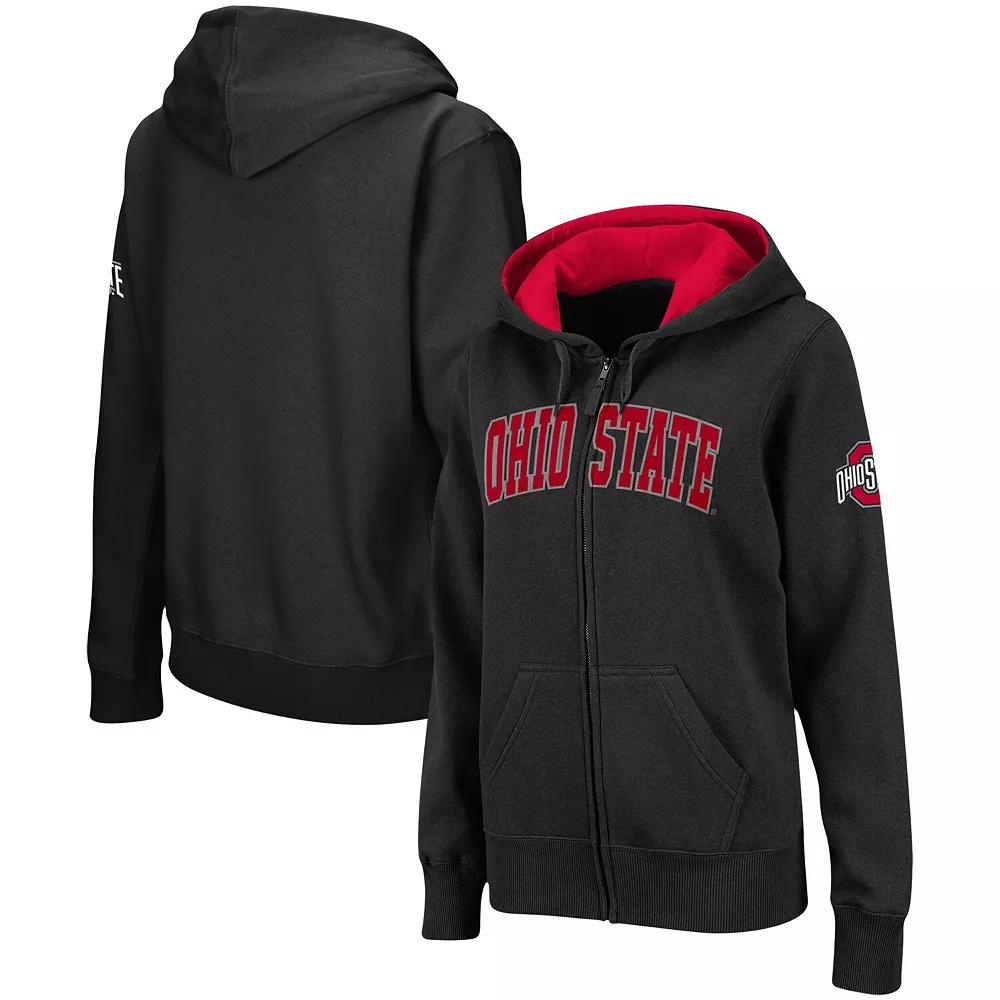 Women's Charcoal Ohio State Buckeyes Arched Name Full-Zip Hoodie,  Product Image