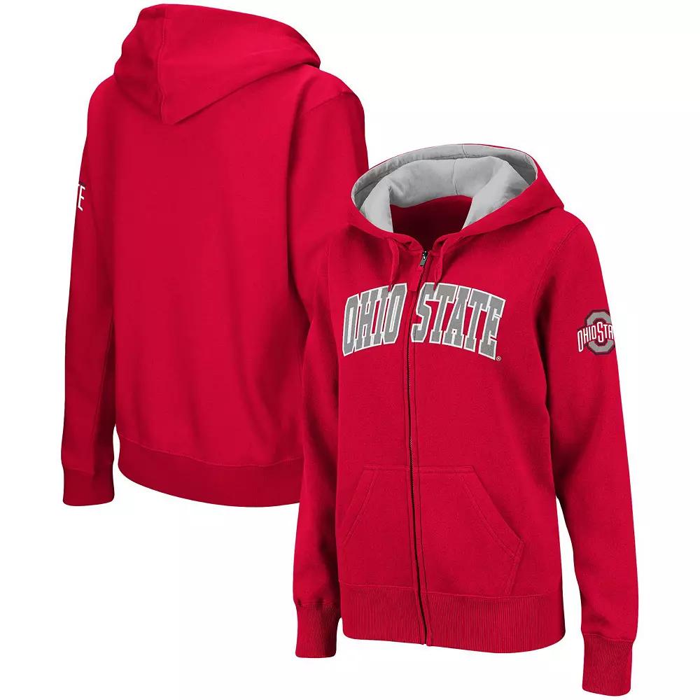 Women's Scarlet Ohio State Buckeyes Arched Name Full-Zip Hoodie,  Product Image