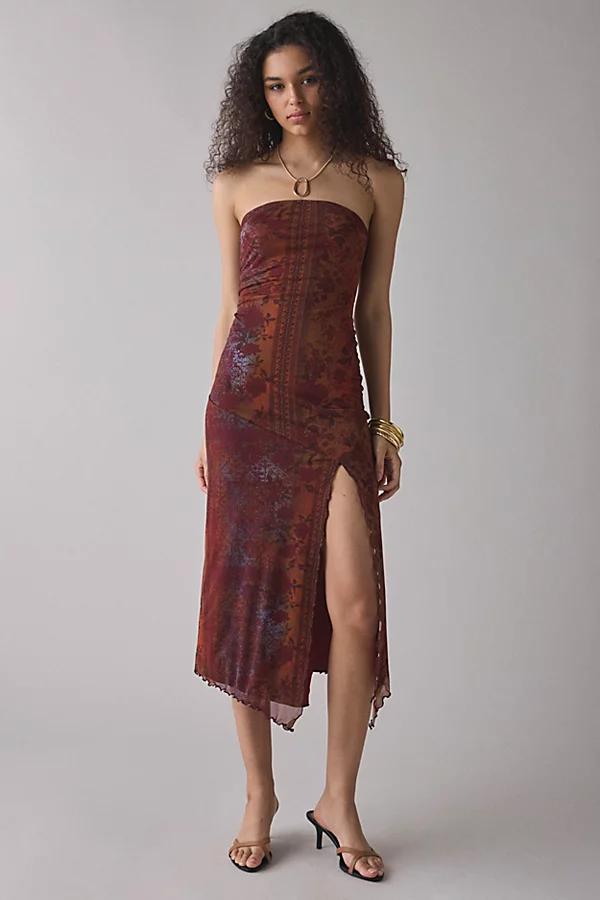 Urban Outfitters UO Samara Mesh Strapless Midi Dress Womens at Urban Outfitters Product Image