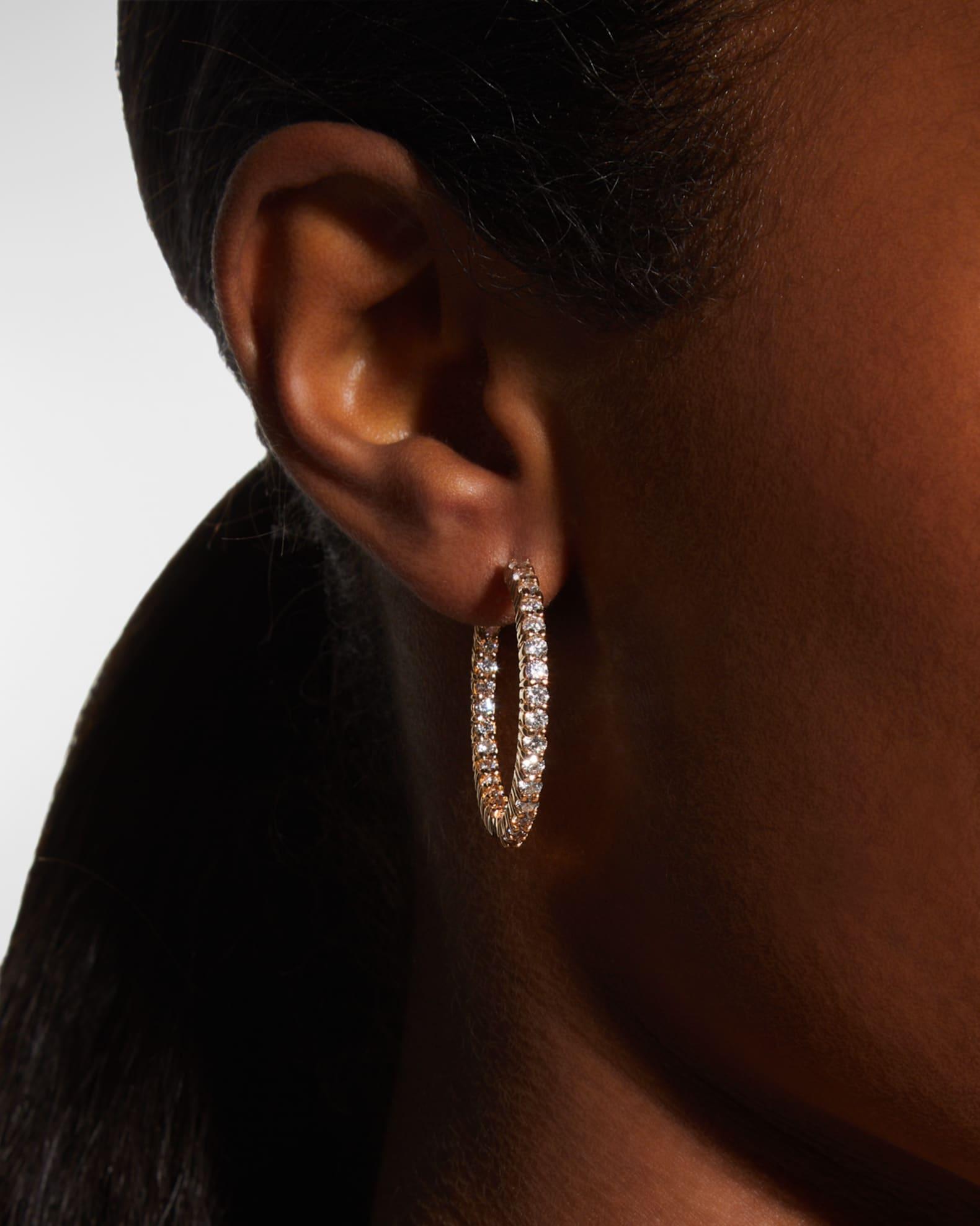 30mm Rose Gold Diamond Hoop Earrings, 2.84ct Product Image