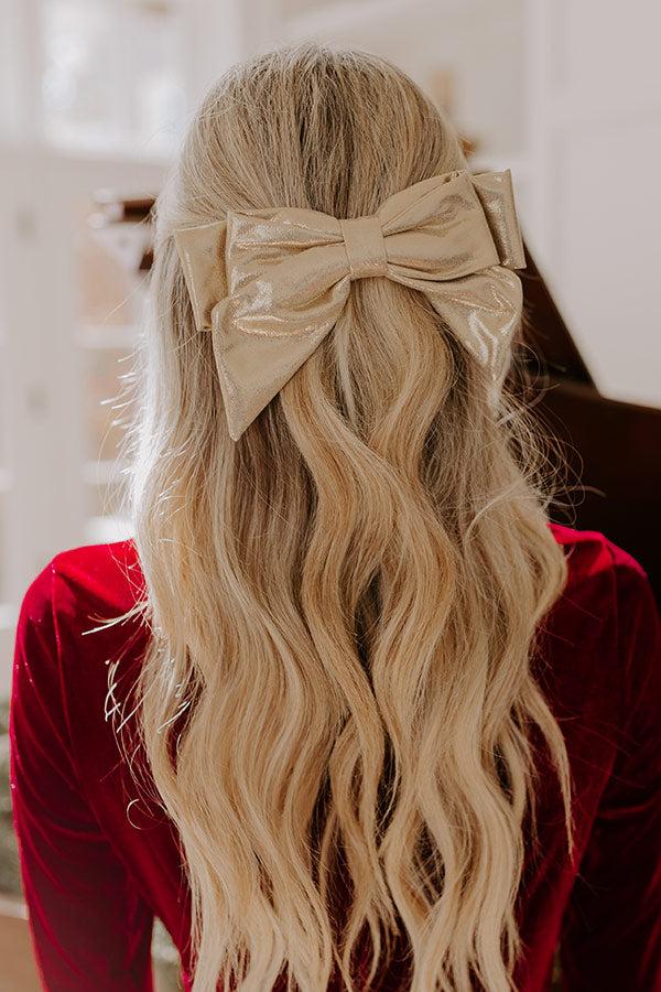 Golden Glow Bow Hair Clip Product Image