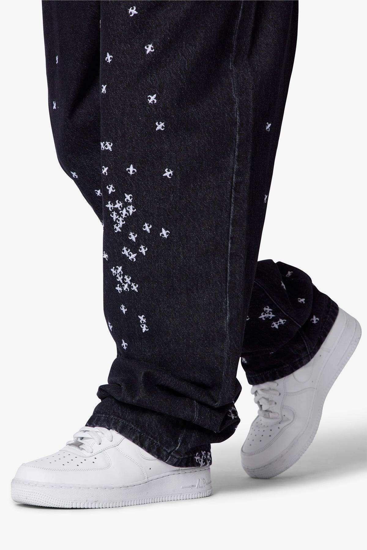 Ultra Baggy Le Fleur Denim - Black Product Image