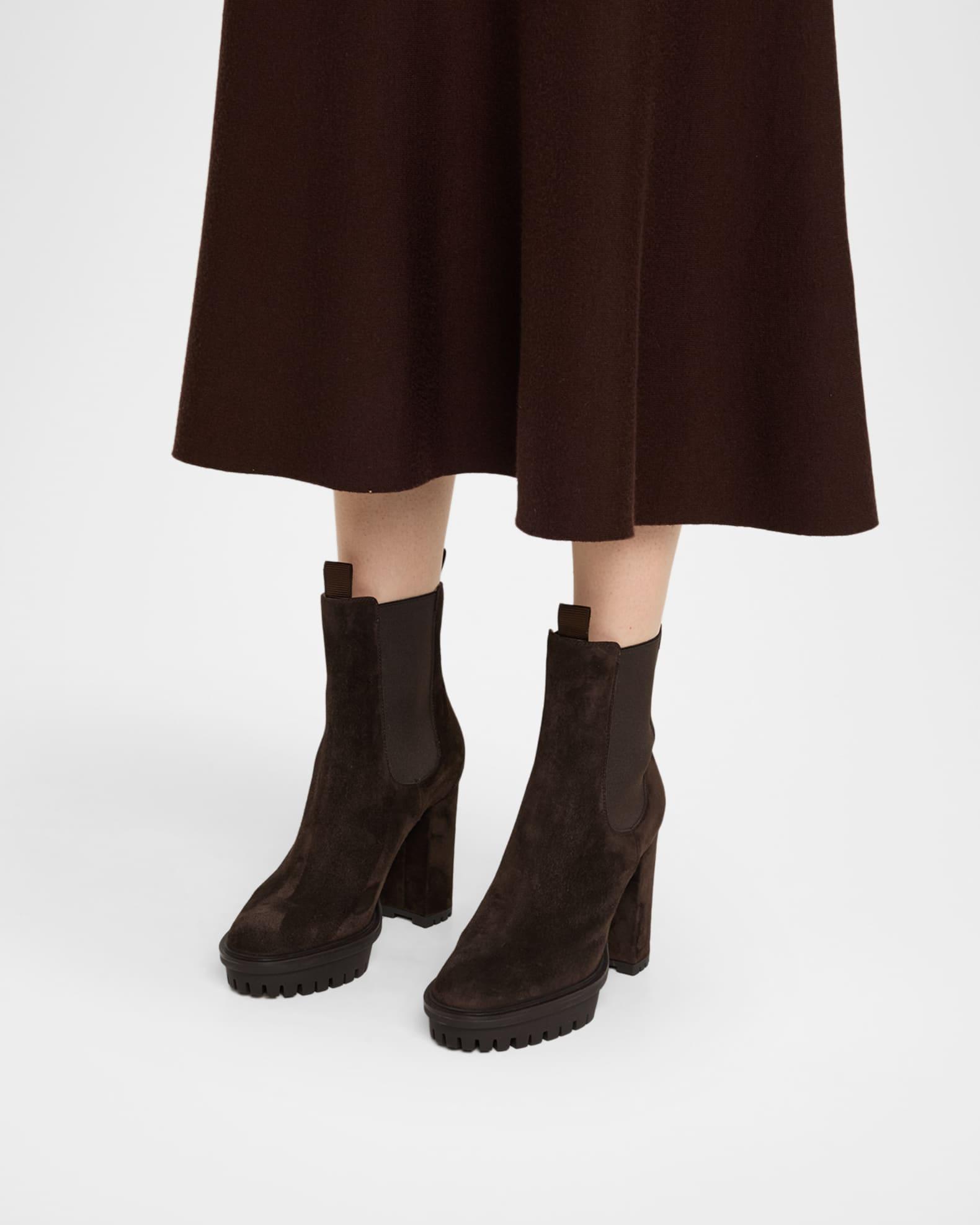 Suede Lug-Sole Booties Product Image