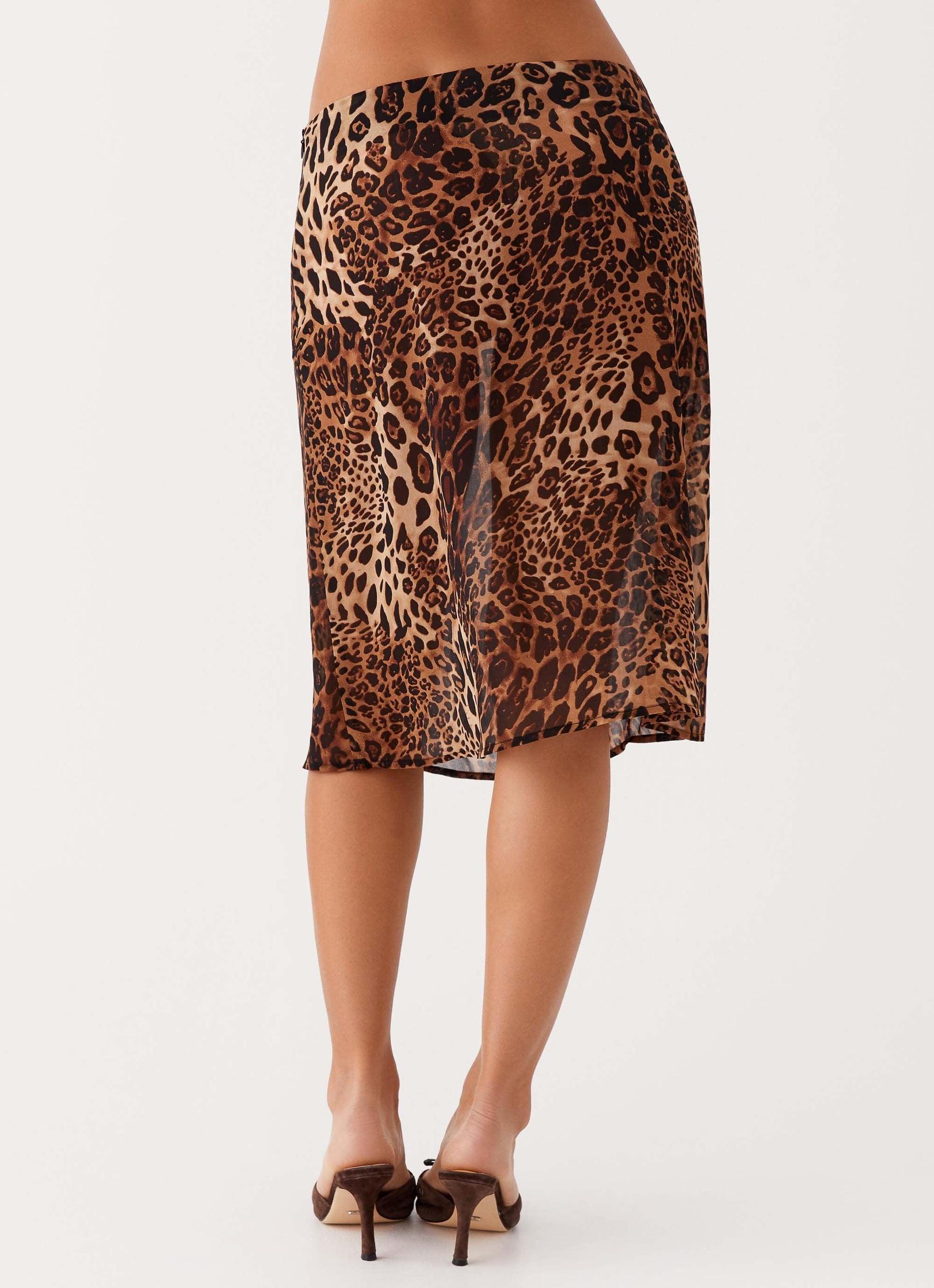 Evoke Chiffon Midi Skirt - Leopard Product Image