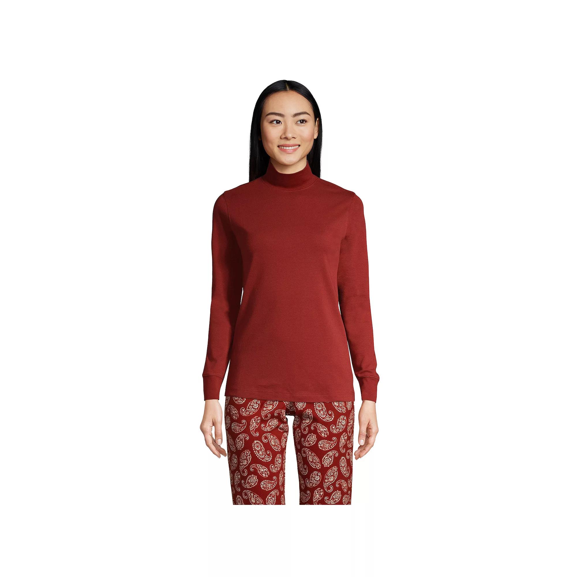 Women's Lands' End Relaxed Mockneck Top, Size: Large Tall, Red Red Product Image