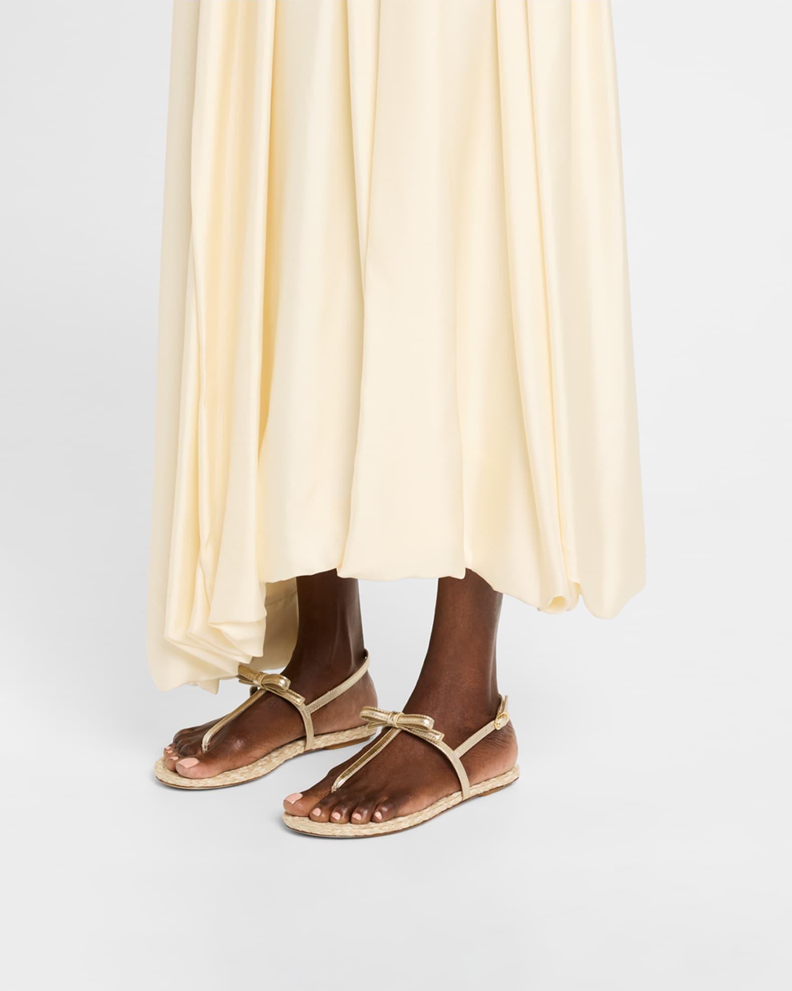 Felicity Metallic Bow T-Strap Sandals Product Image