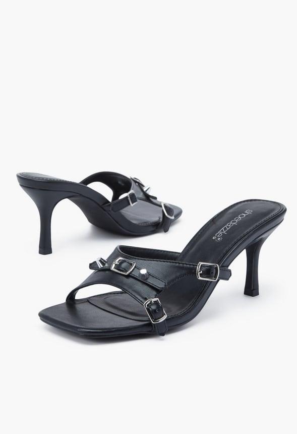 JustFab Margaux Platform Loafer Pump Womens Black/ White Size 8.5 Product Image