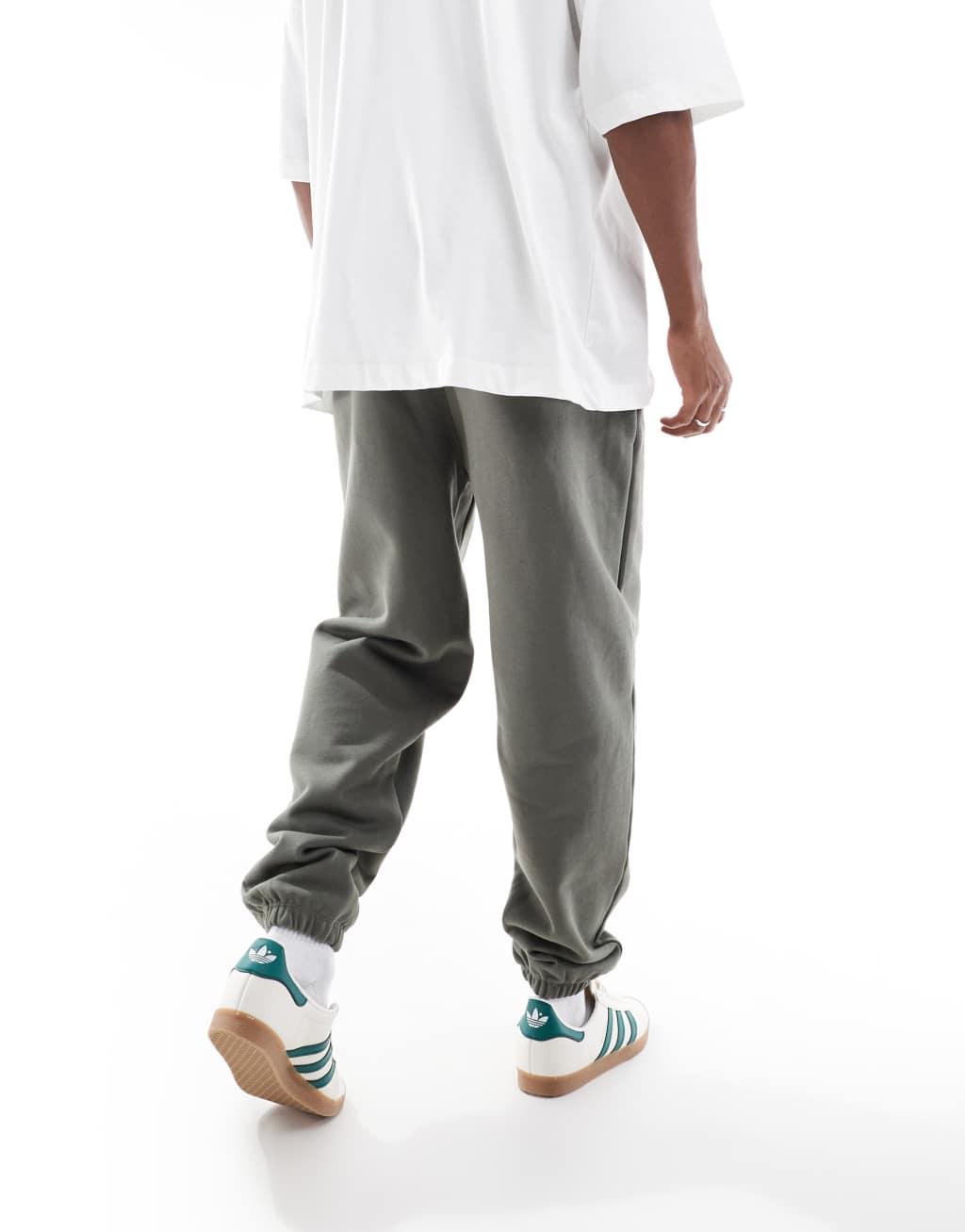 ASOS DESIGN premium heavyweight oversized sweatpants 400gsm in khaki  Product Image