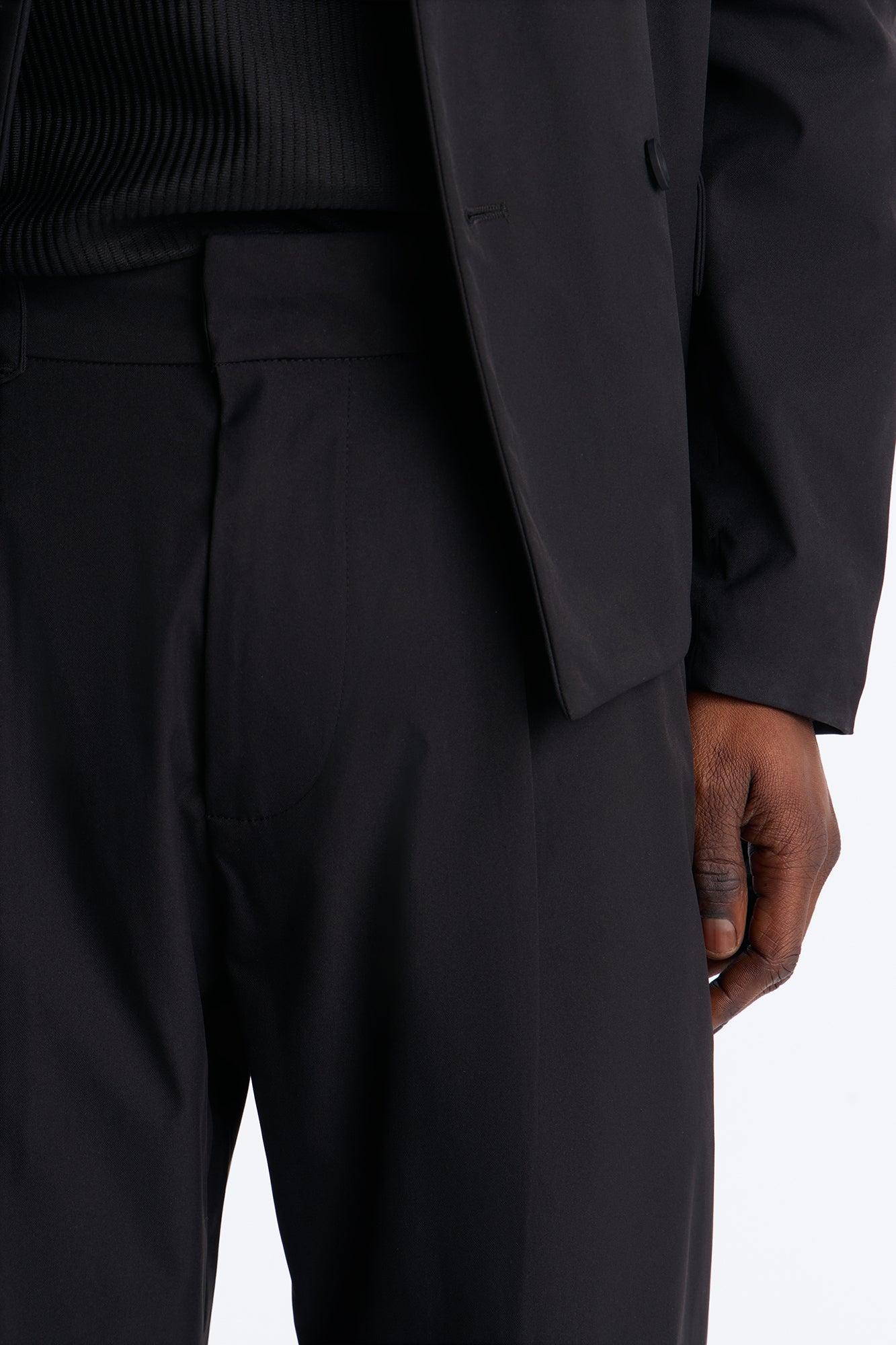 Relaxed Straight Heirloom Pleated Trouser - Black Male Product Image