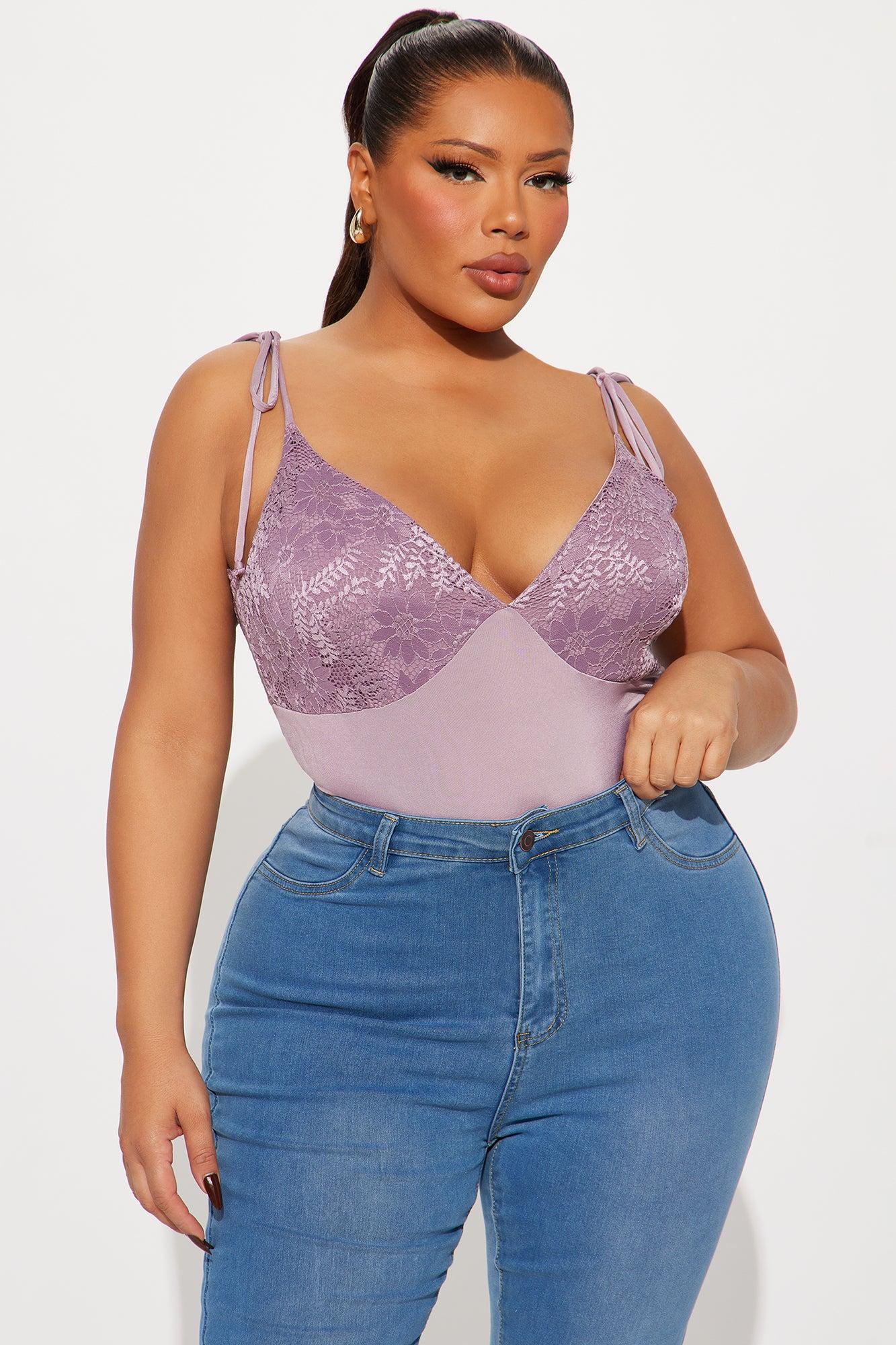 Daydreaming Tie Shoulder Bodysuit - Mauve Product Image