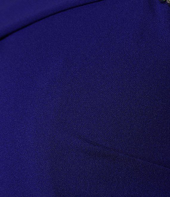 Alex Evenings Plus Size Crepe Asymmetric Embellished Neck Cap Sleeve Sheath Dress Product Image