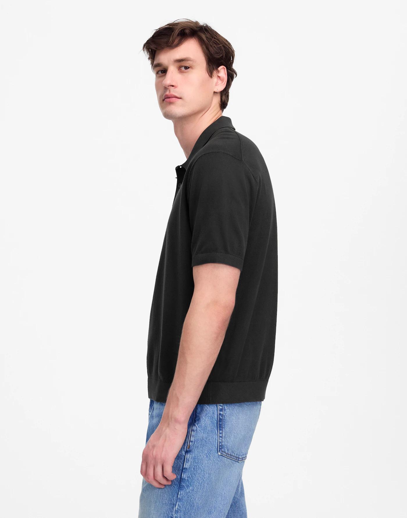 Three-Button Sweater Polo Shirt Product Image