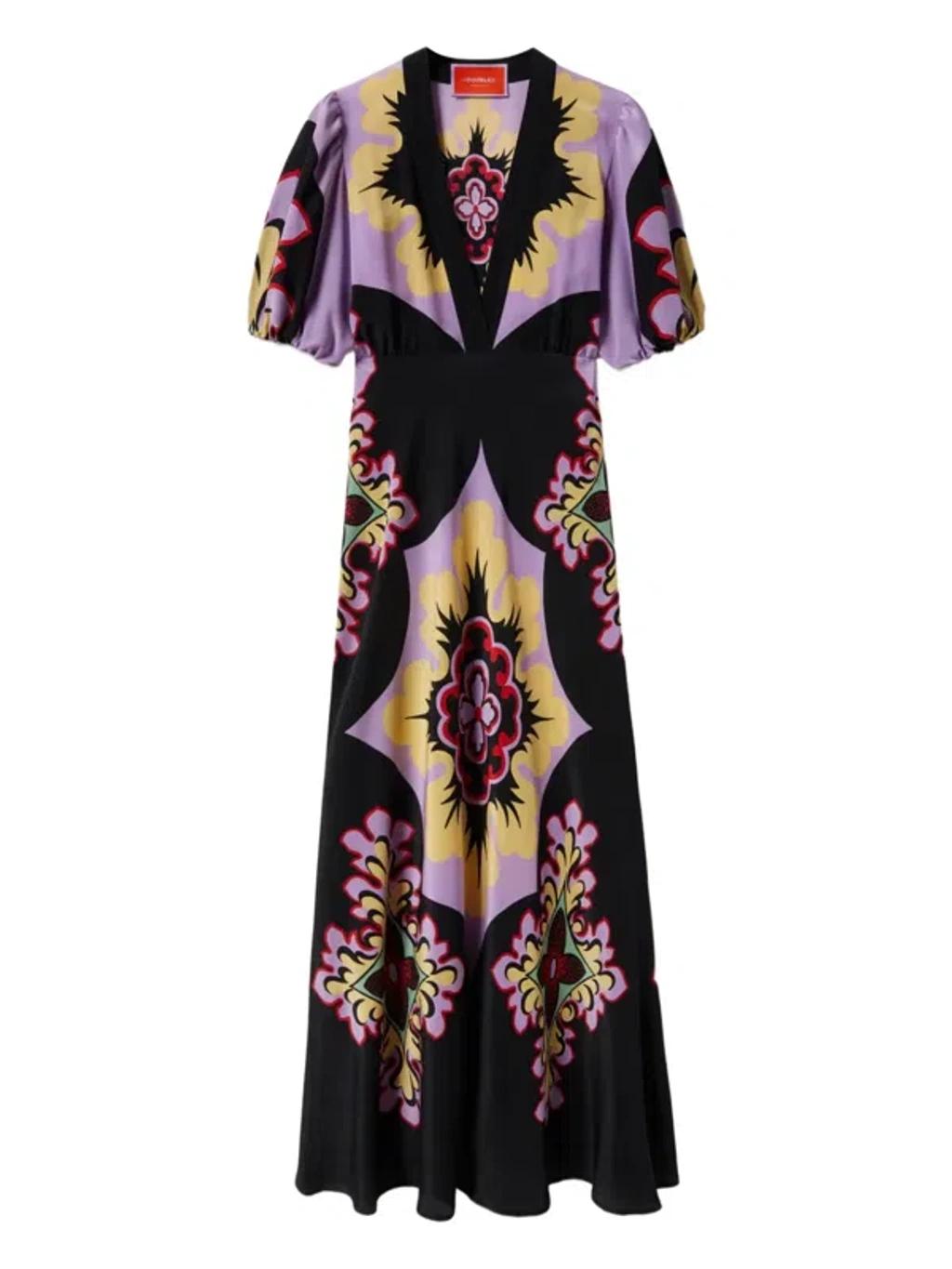 LA DOUBLEJ Marlene Silk Crepe De Chine Maxi Dress In Multi Product Image