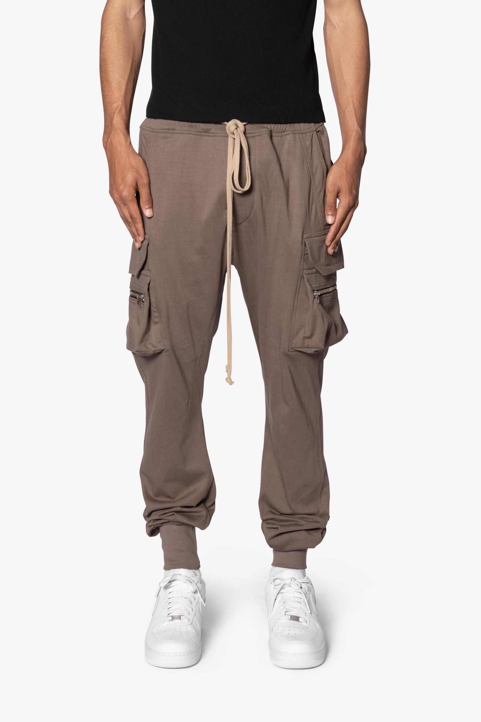 Jersey Cargo Pocket Sweatpants - Tan Product Image