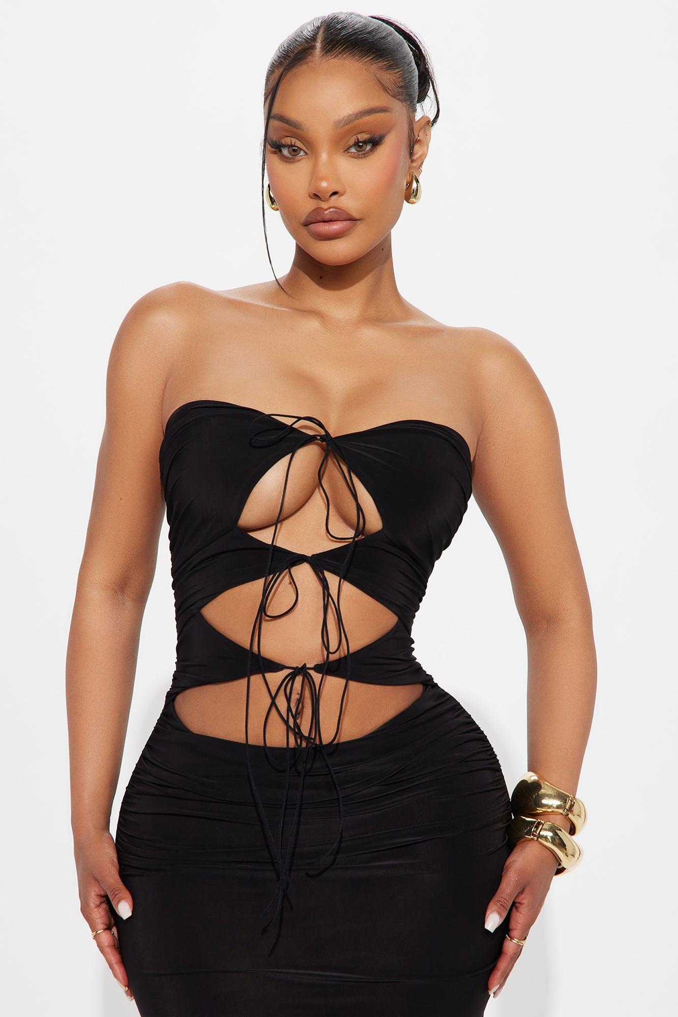 Look At Me Cut Out Maxi Dress - Black Product Image