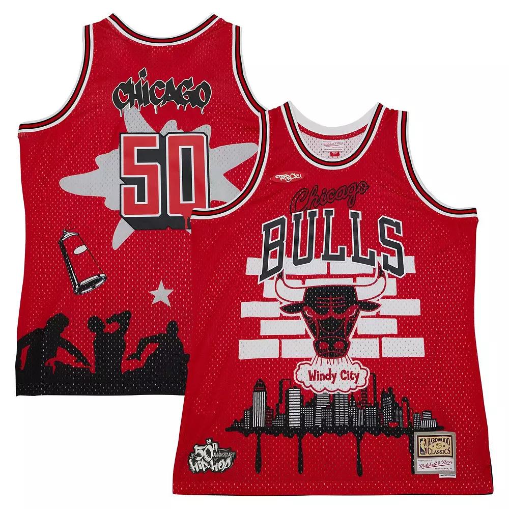 Men's Mitchell & Ness x Tats Cru Red Chicago Bulls Hardwood Classics Fashion Jersey, Size: Small Product Image