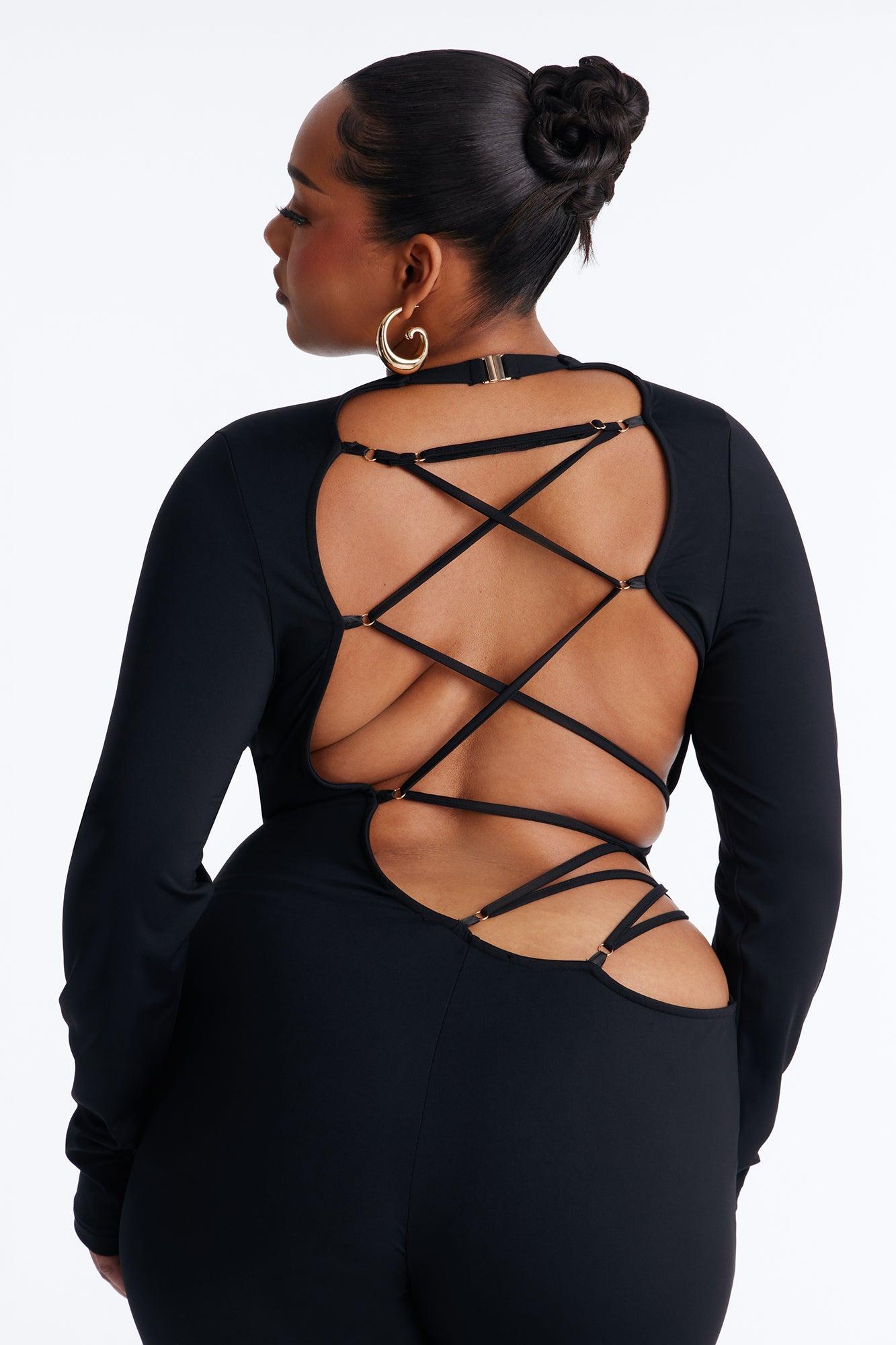 Lee Lace Up Skinny Leg Jumpsuit - Black Female Product Image