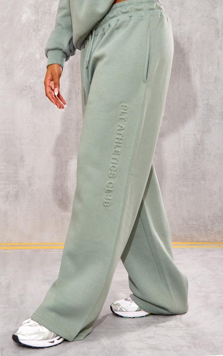 PRETTYLITTLETHING Sage Athletics Club Embossed Straight Leg Sweatpants Product Image