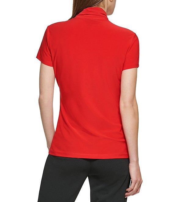 DKNY by Donna Karan Surplice V-Neck Side Ruched Short Sleeve Top Product Image