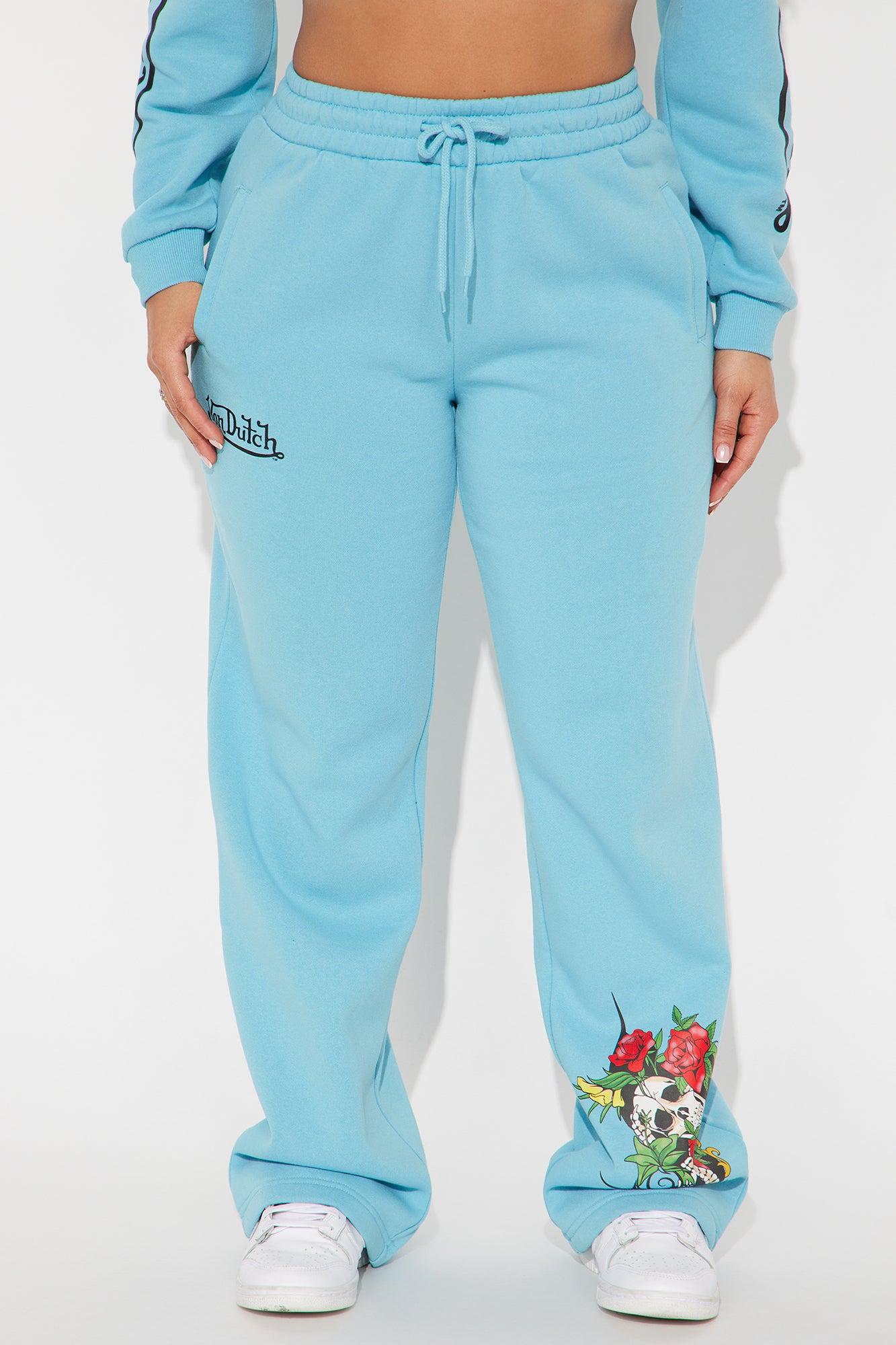 Von Dutch Skull Oasis Wide Leg Pant - Blue/combo Product Image