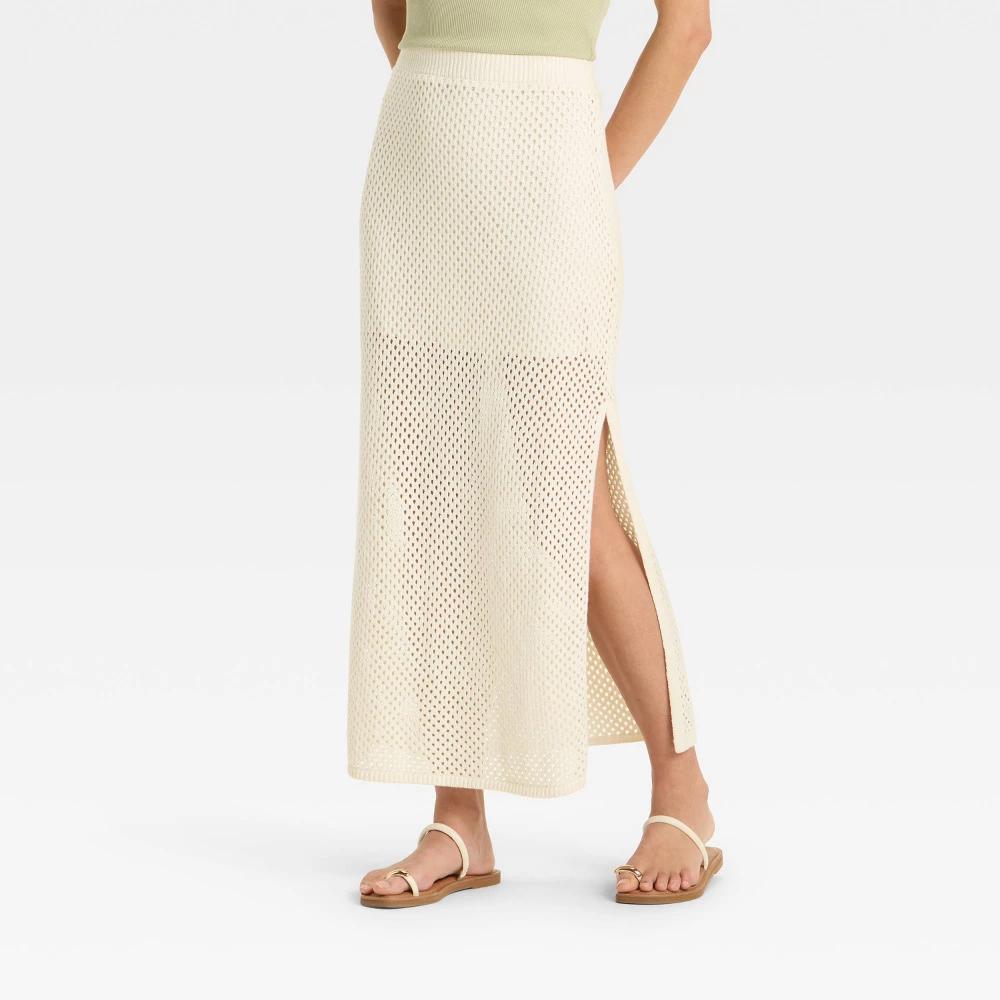 Women's Maxi Sweater Skirt - Universal Thread™ Cream Product Image
