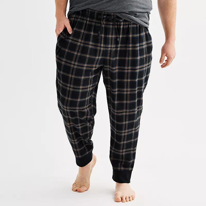 Big & Tall Sonoma Goods For Life® Flannel Banded Bottom Pajama Pants, Men's, Size: XL Tall, Blue Window Plaid Product Image