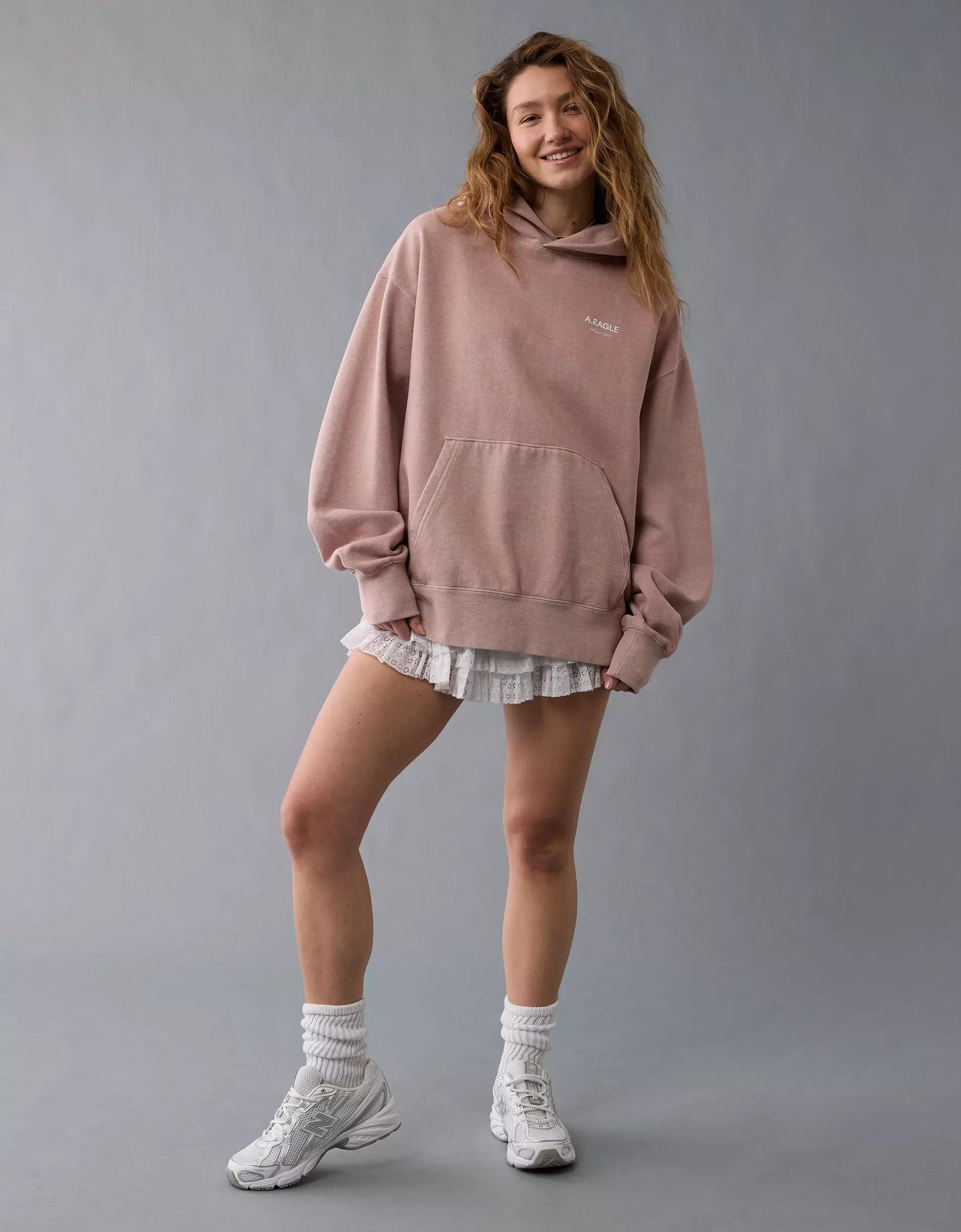 AE Laidback Luxe Heavyweight Logo Hoodie Product Image