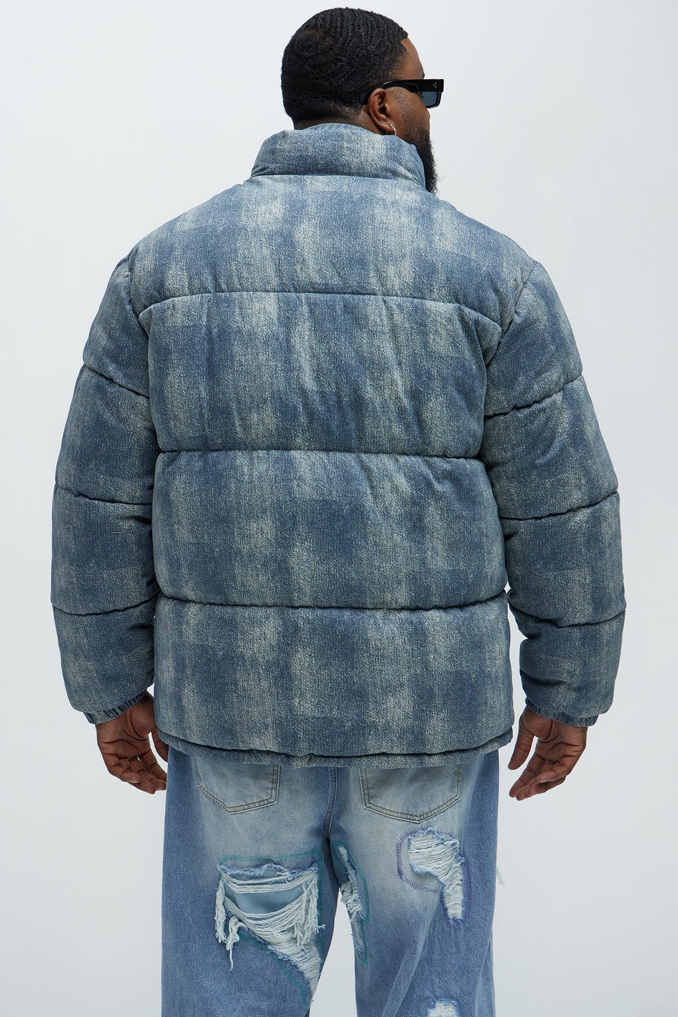Inwood Printed Denim Puffer - Blue/combo Male Product Image