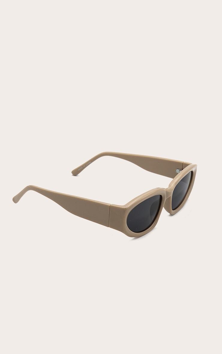 Taupe Chunky Angled Sunglasses Product Image