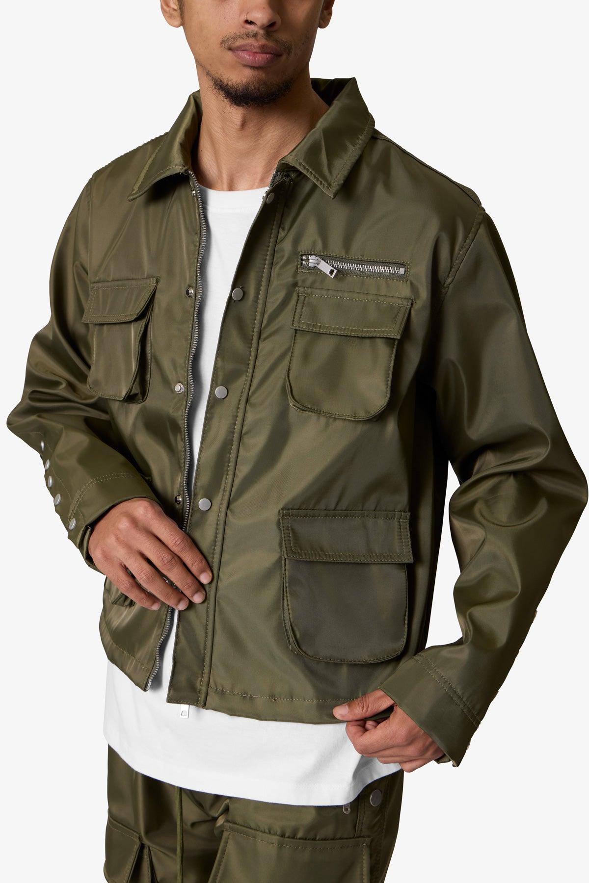 Snap Cargo Work Jacket - Olive Product Image