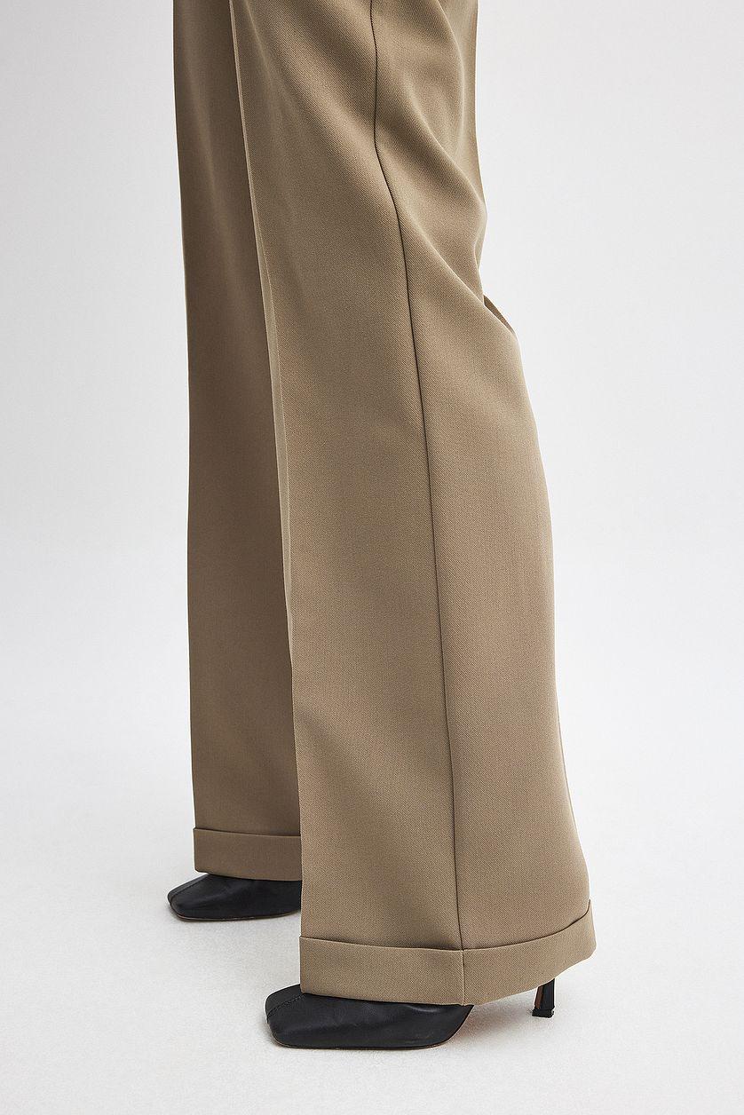Tailored Mid Waist Suit Pants Product Image
