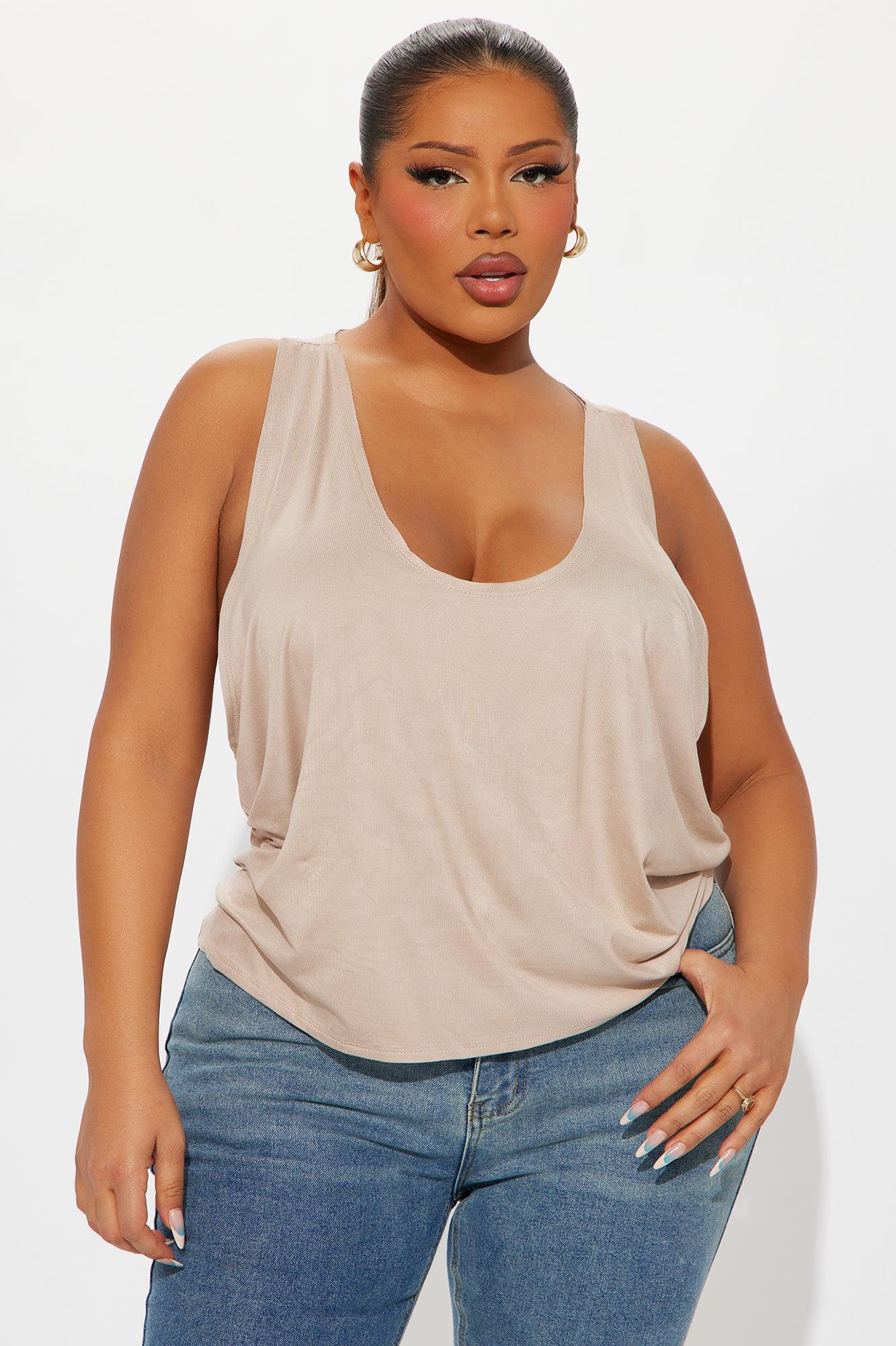 Modal Loose Tank Top - Stone Female Product Image