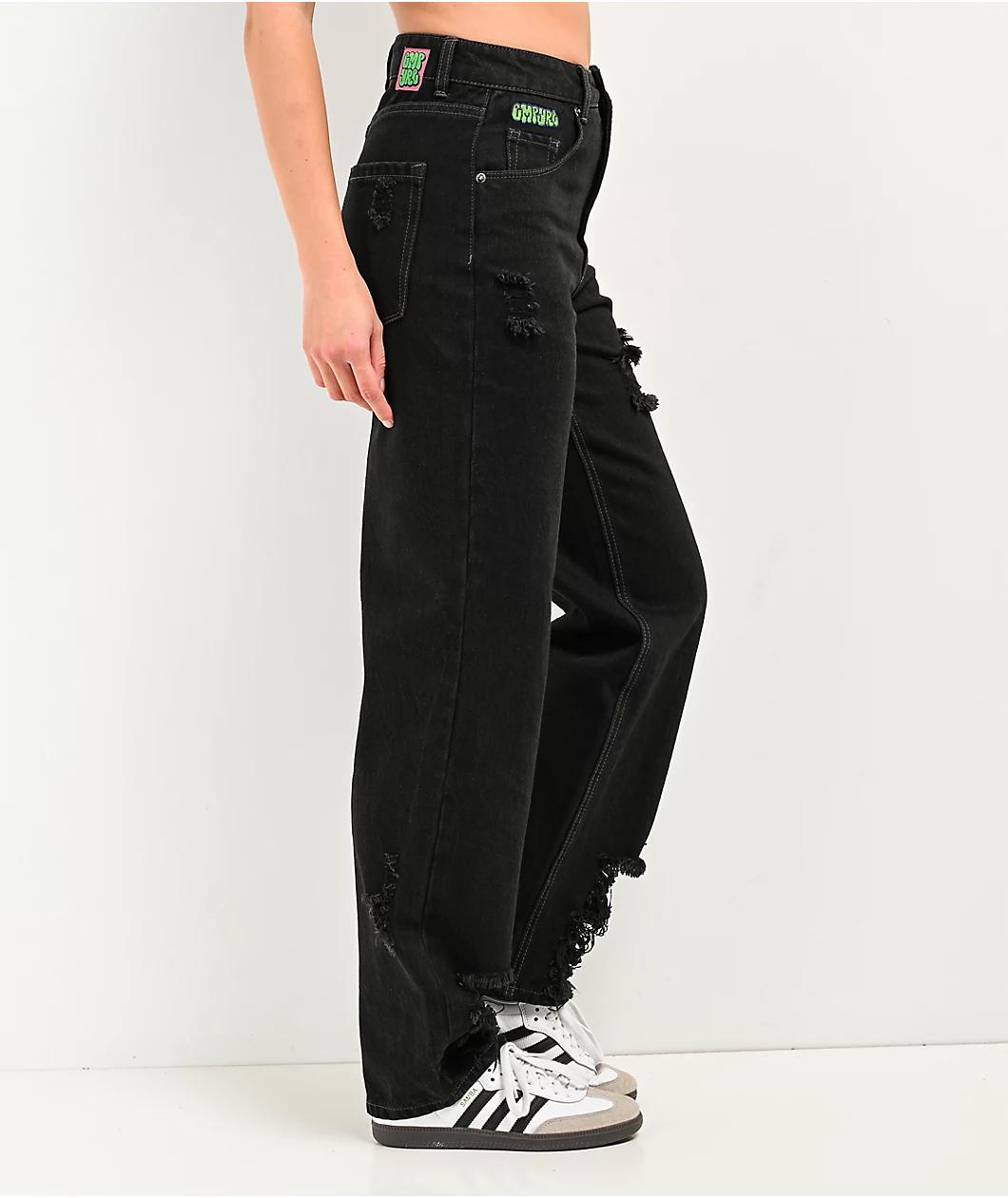 Empyre Tori Destroyed Sabbath Black Wash Skate Jeans Product Image