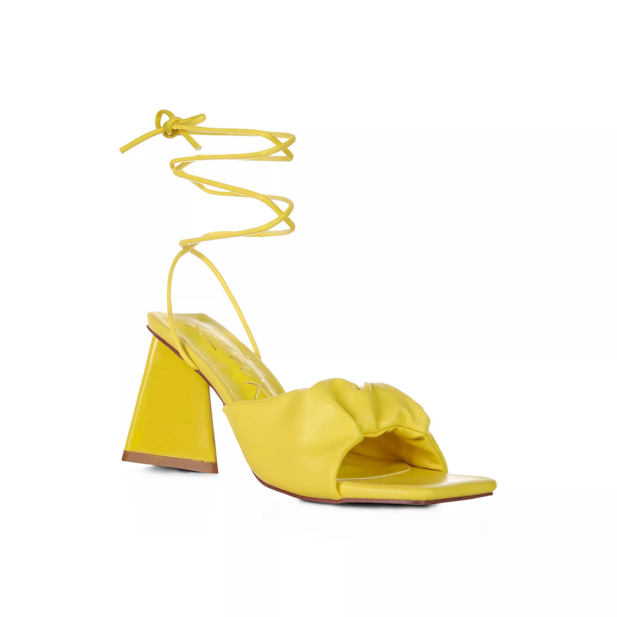 London Rag Primavera Women's Lace-Up Sandals, Size: 8, Yellow Product Image