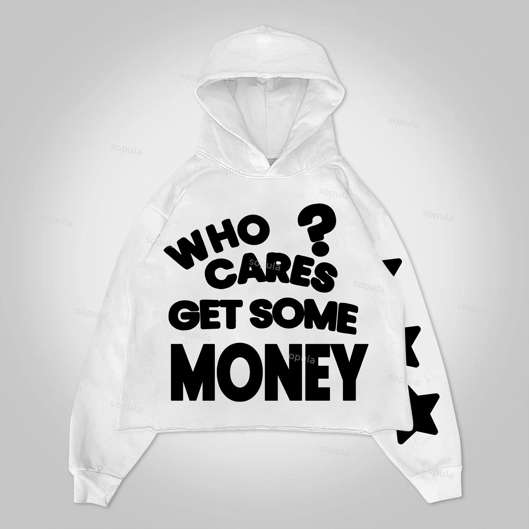 Chasing Money Print Graphic Oversized Pullover Hoodie Product Image