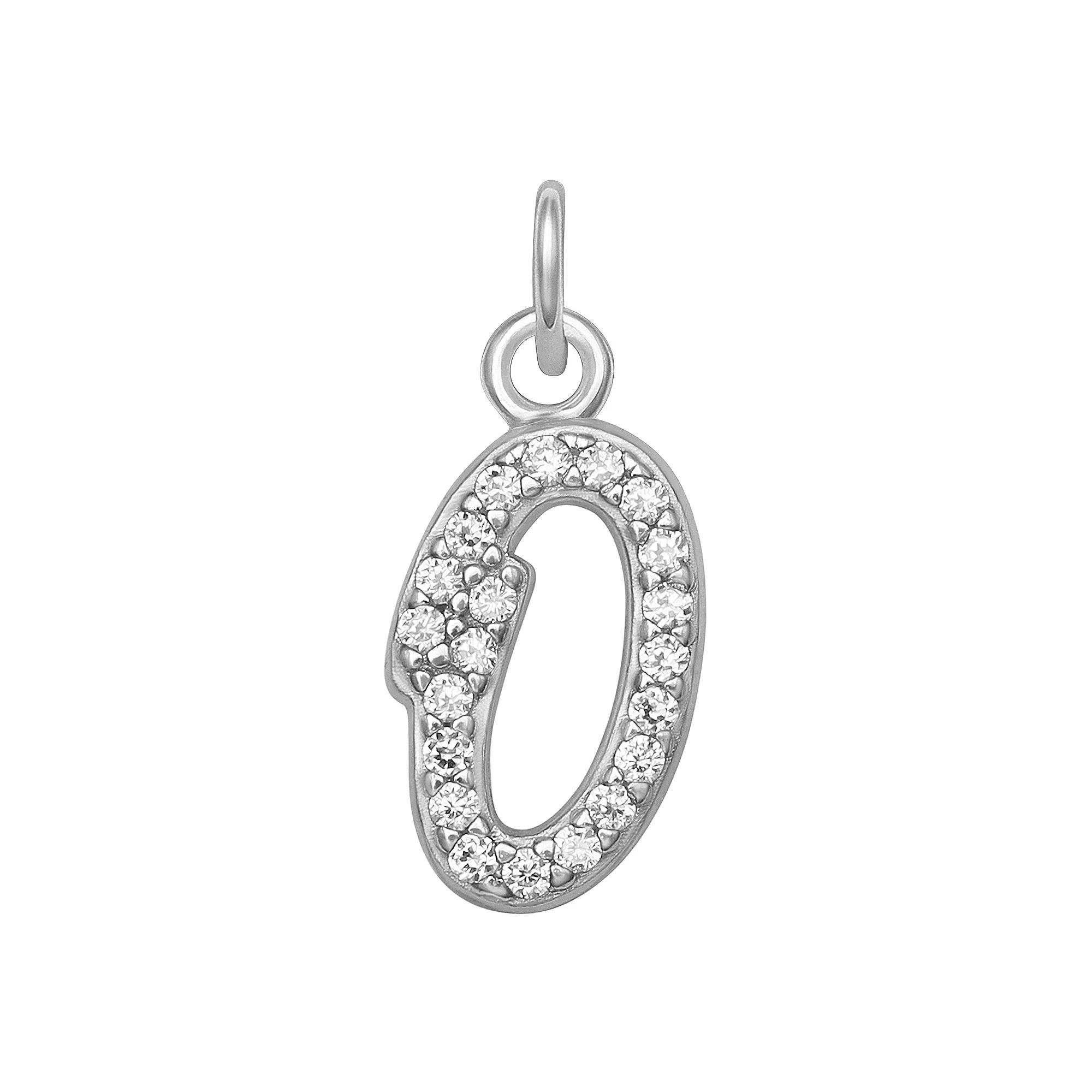 LC Lauren Conrad Sterling Silver Cubic Zirconia Initial Charm, Womens, Gold Tone O Product Image