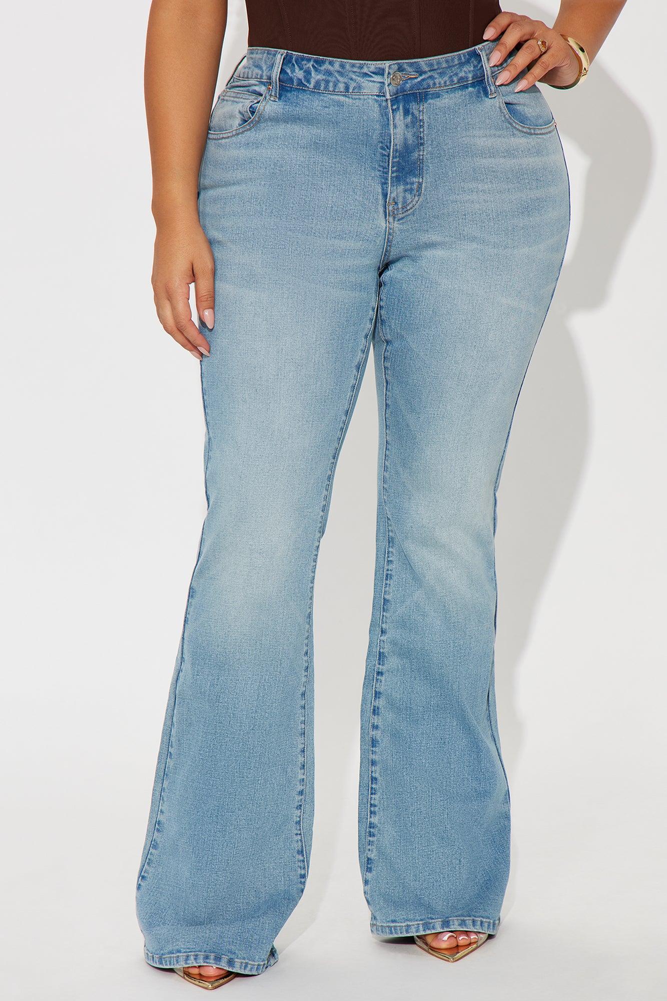 Forever Stretch Low Rise Flare Jeans - Medium Wash Female Product Image