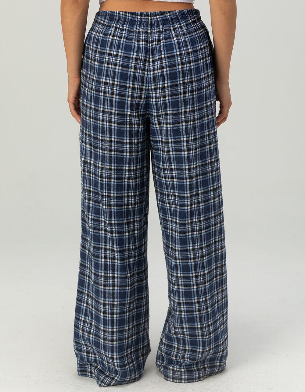 FULL TILT Plaid Flannel Womens Pajama Pants - BLUE COMBO Product Image