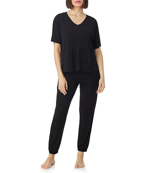 DKNY by Donna Karan Short Sleeve V-Neck Soft Solid Knit Coordinating Lounge Top Product Image