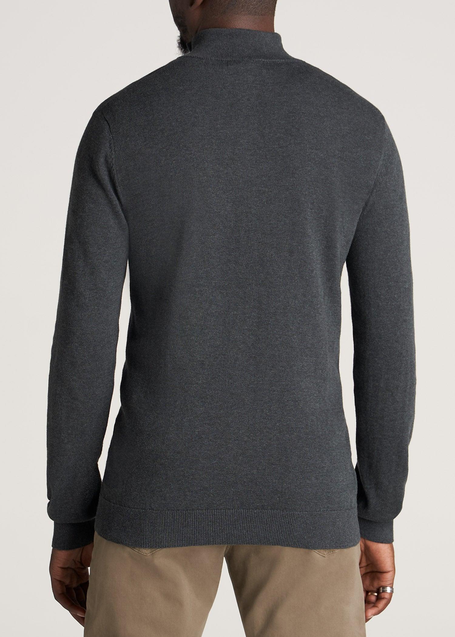 Everyday Quarter-Zip Sweater for Tall Men in Charcoal Mix Male Product Image