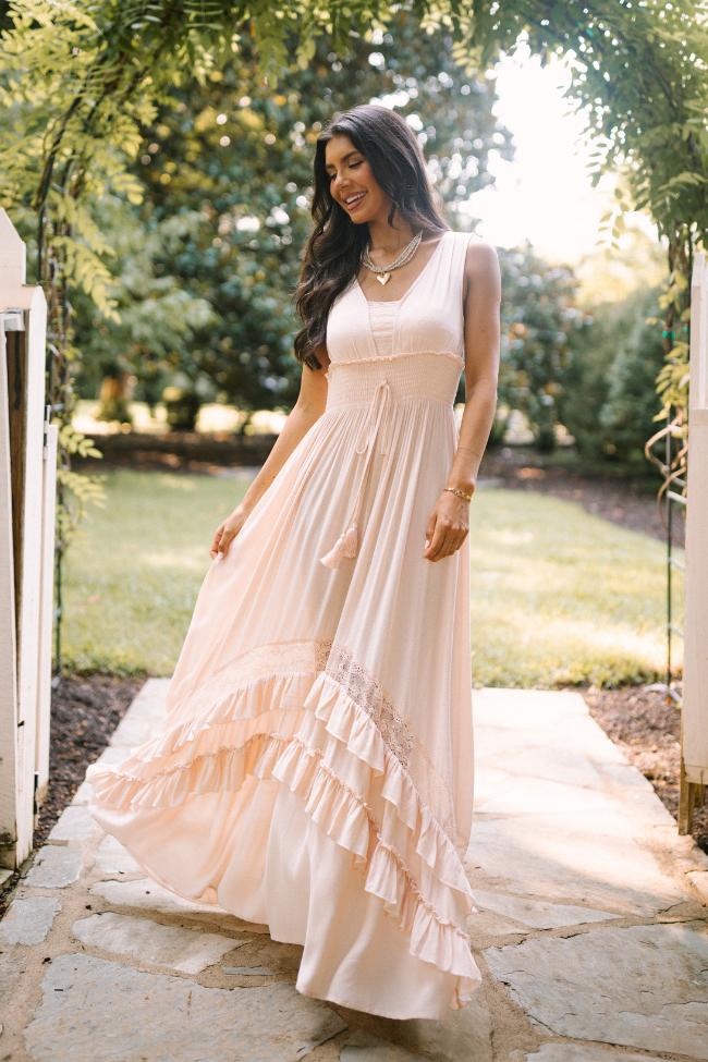 Lucky To Have You Taupe Sleeveless Maxi Dress FINAL SALE Product Image